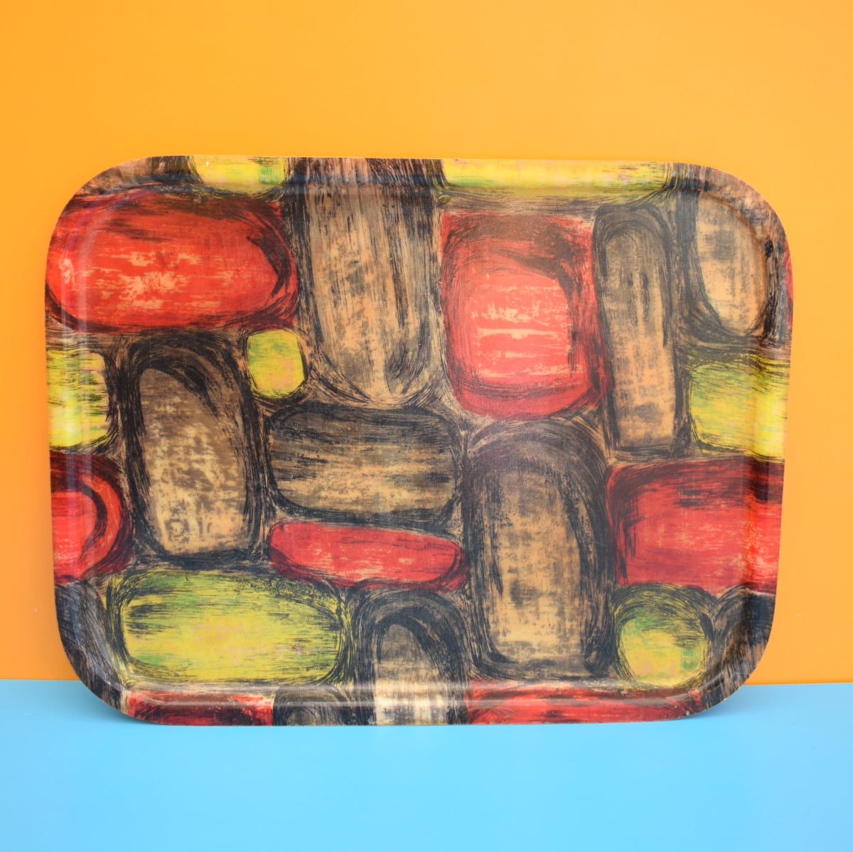 Vintage 1960s Fibreglass Large Tray - Fabric Print by Vintage