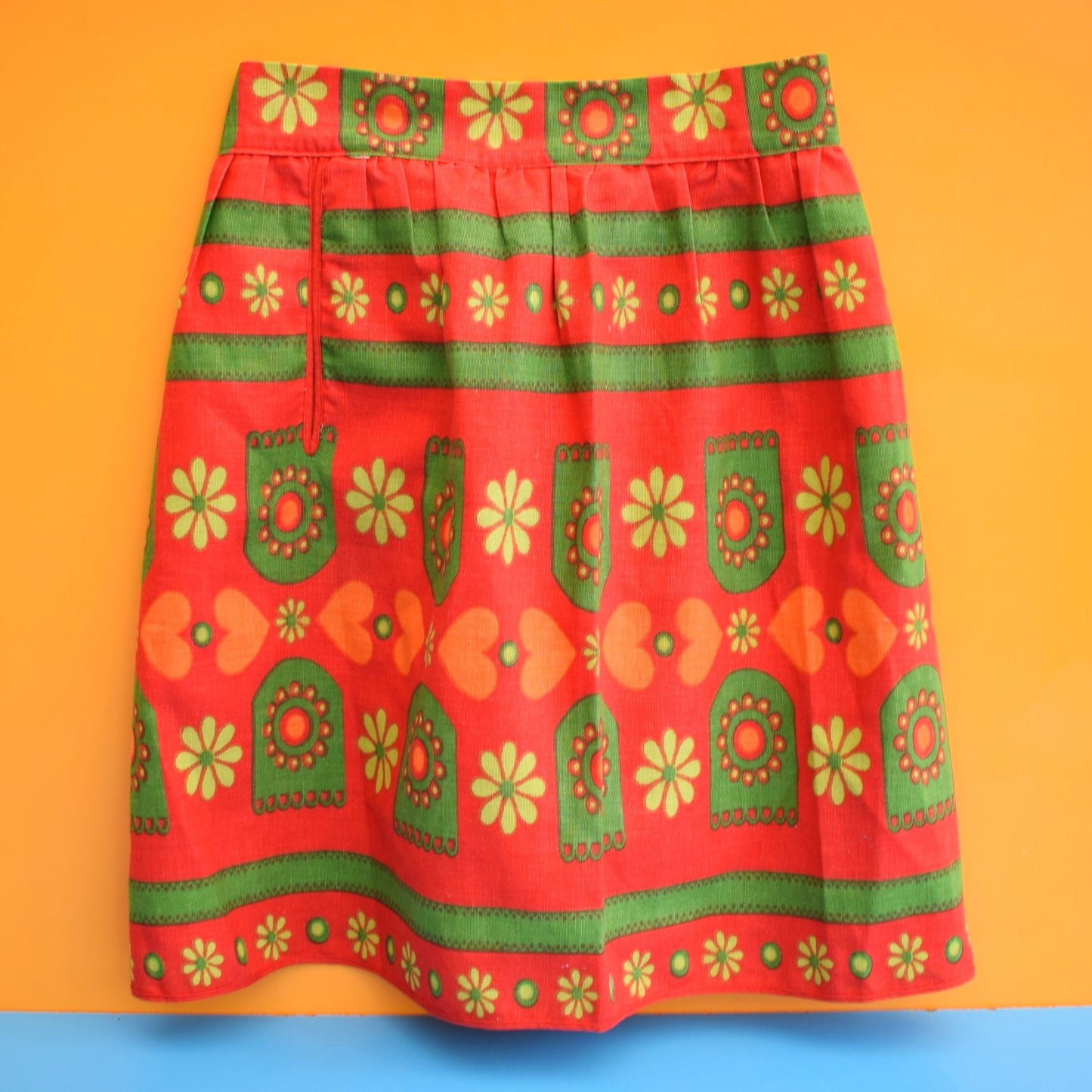 Vintage 1970s M&S Half Apron - Flower Power