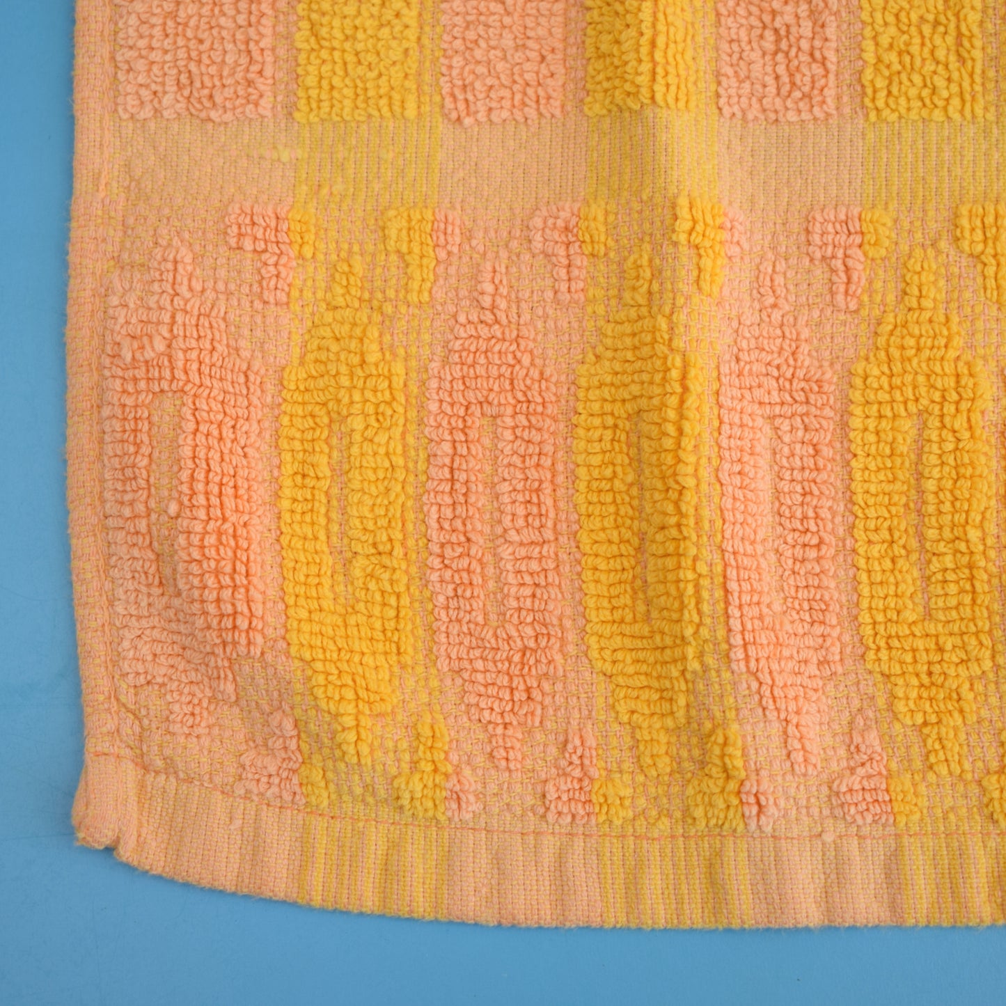 Vintage 1960s Cotton Towel - Striped Orange by Pineapple Retro