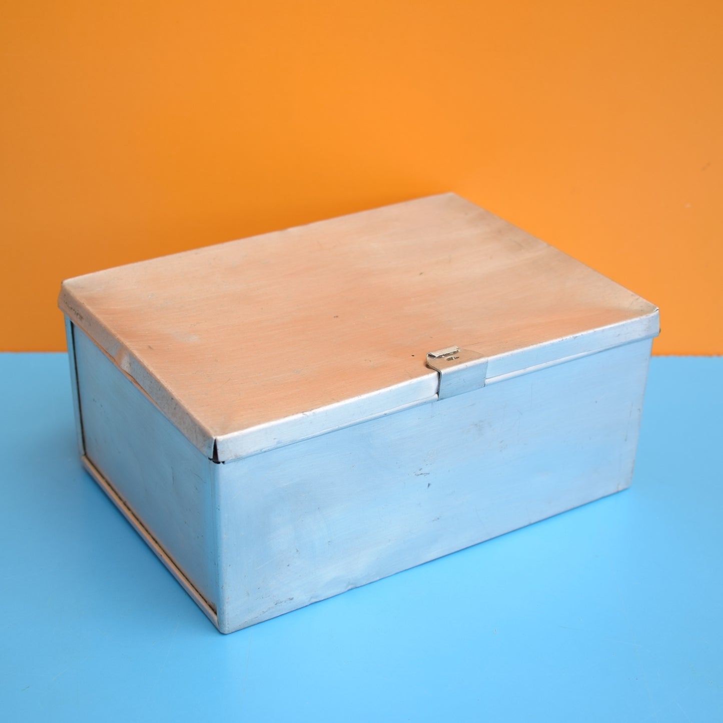 Vintage 1960s Aluminium Lidded Box - Sandwiches? by Vintage
