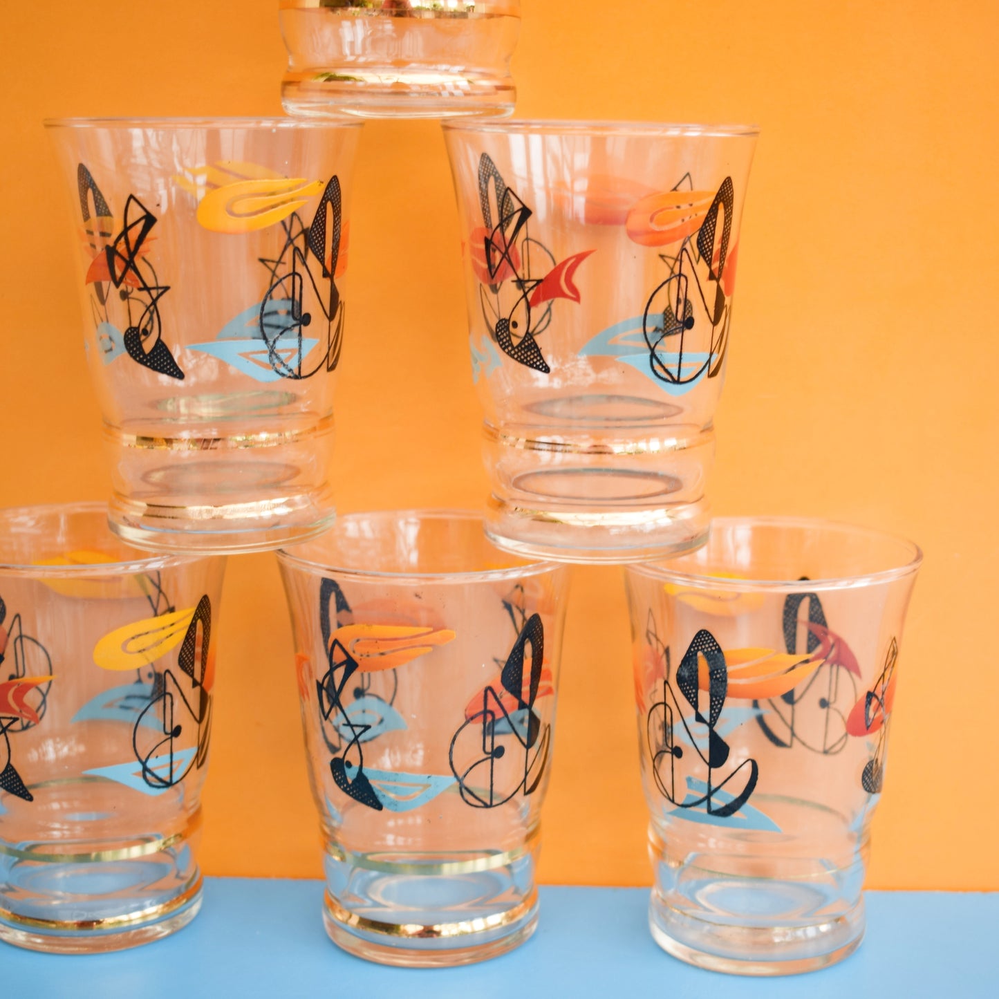 Vintage 1950s Tot Drinking Glass Set