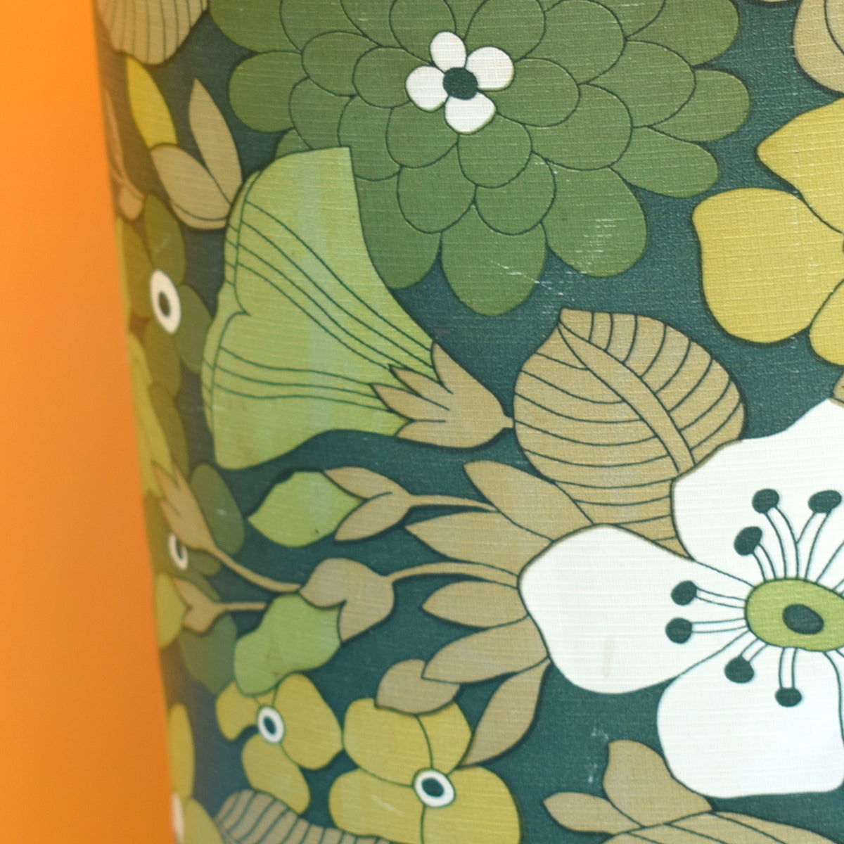 Vintage 1960s Plastic Waste Paper Bin - Black & Green