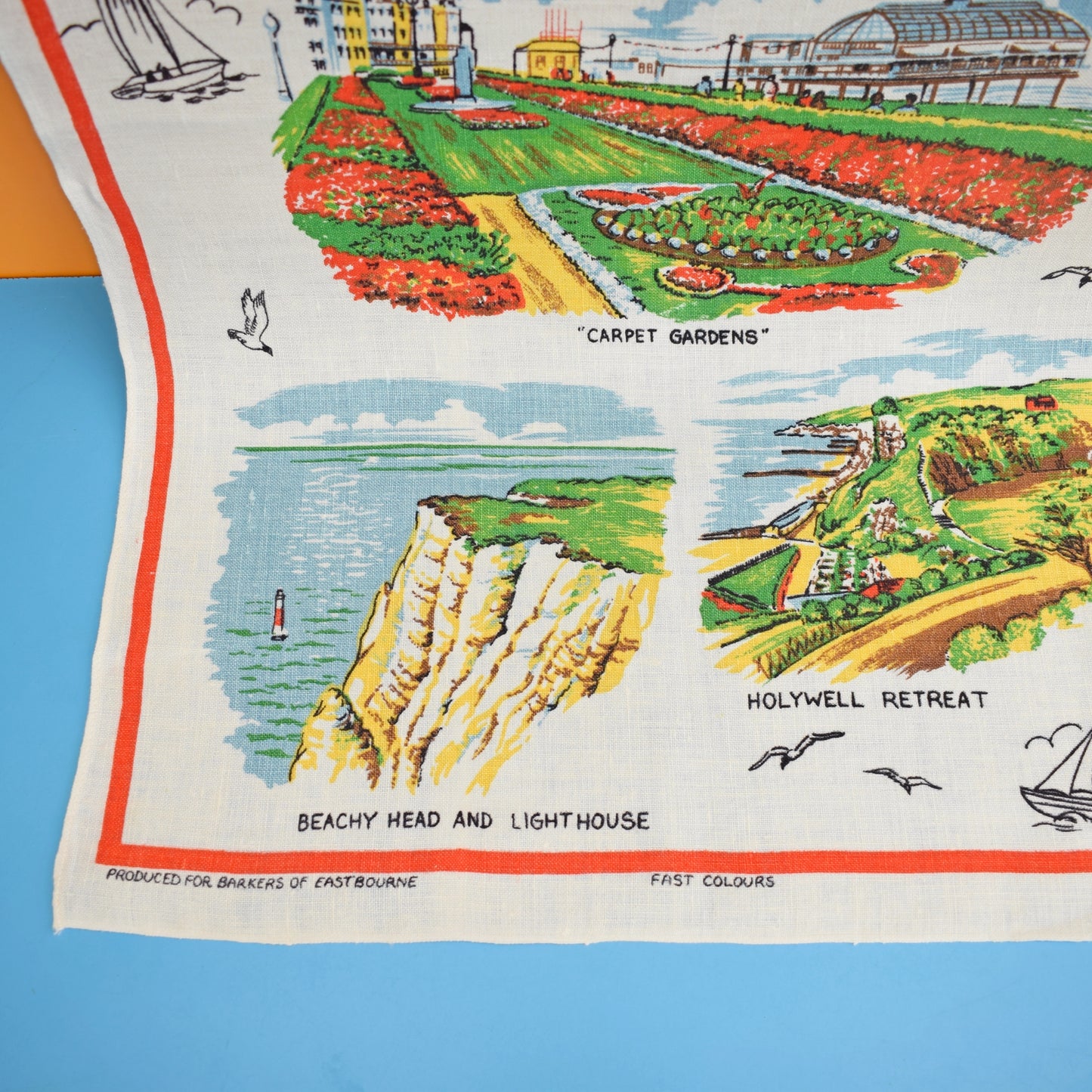 Vintage 1960s Tea Towel - Eastbourne by Vintage