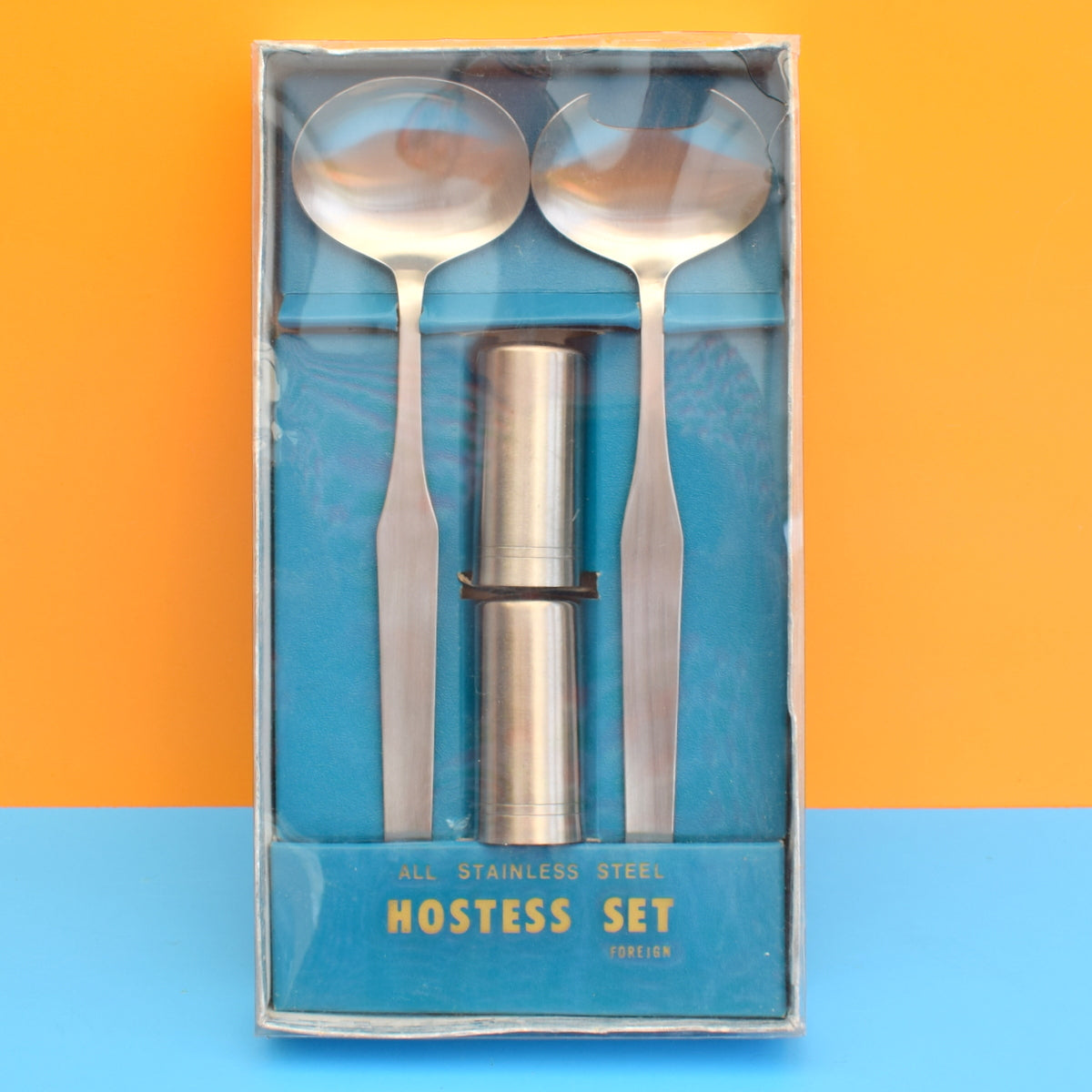 Vintage 1960s Salad Server / Salt & Pepper Set - Boxed by Vintage