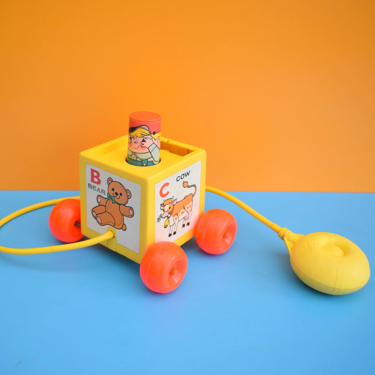Vintage 1970s Fisher Price Peek A Boo Block Toy
