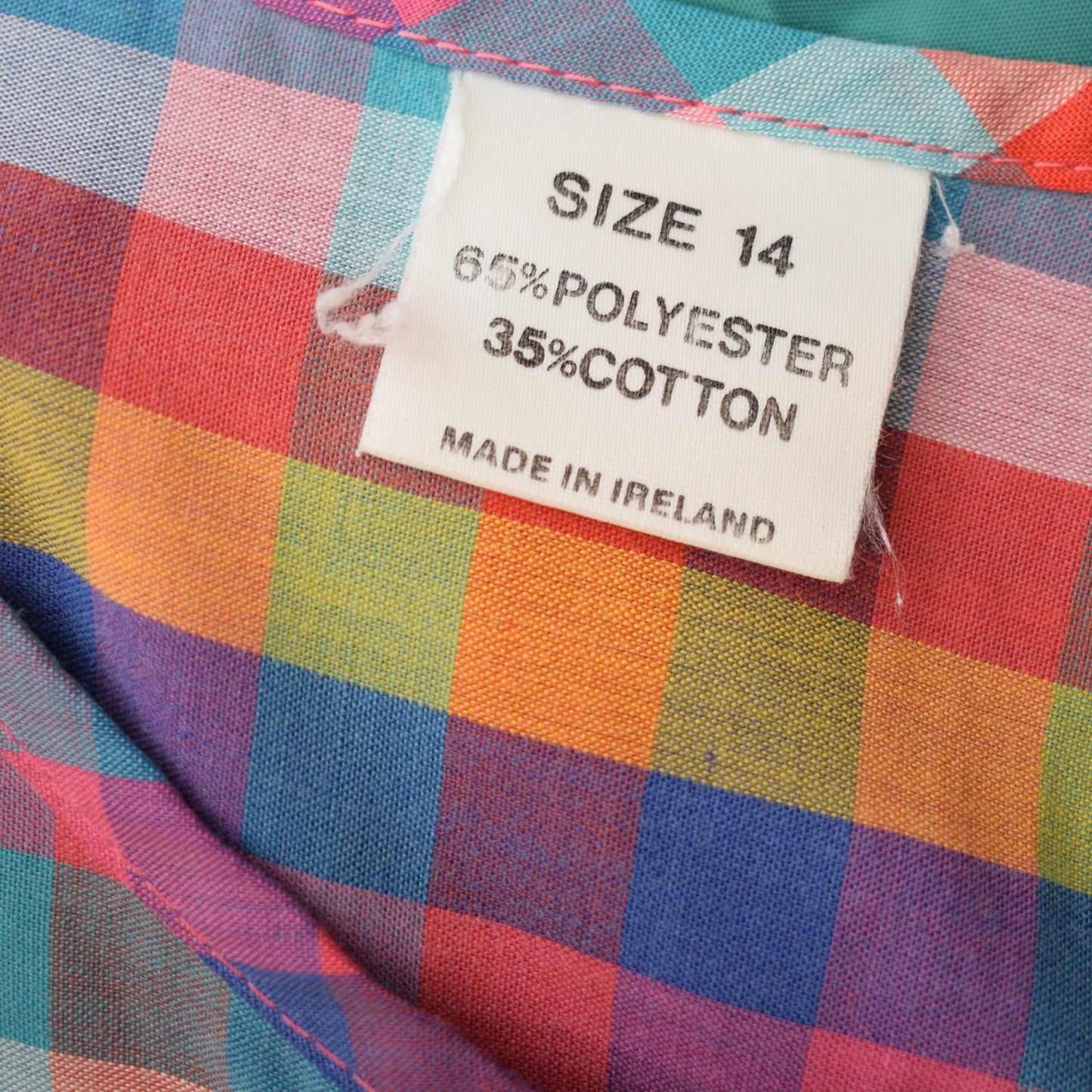 Vintage 1980s Drop Waist Dress - Rainbow - Size 14 by Pineapple Retro