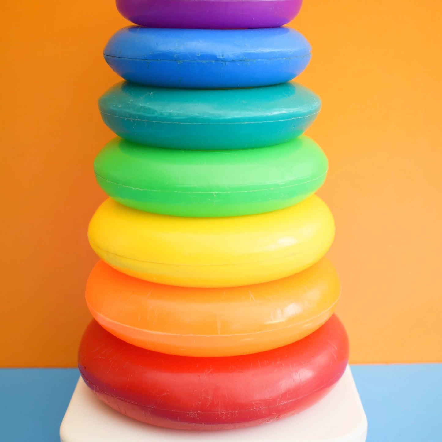 Vintage 1970s Fisher Price Stacking Rings- Rainbow