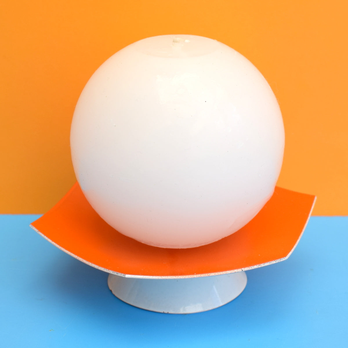 Vintage 1960s Candle Holder - West German - Orange