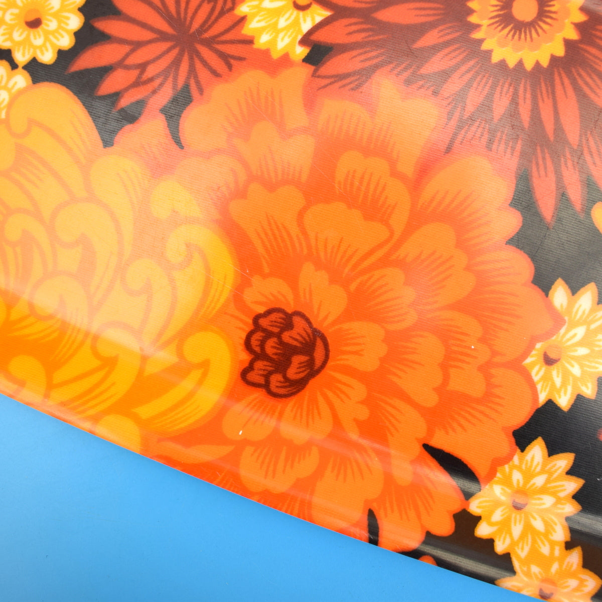 Vintage 1960s Flower Power Narrow Thetford Tray - Orange