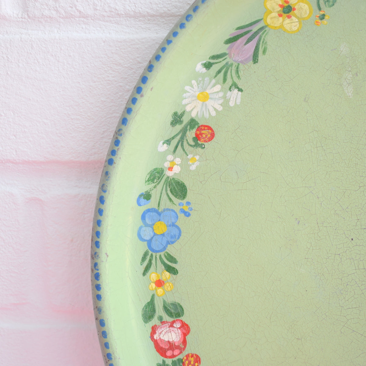 Vintage 1940s Paper Mache Tray- Pretty Flowers