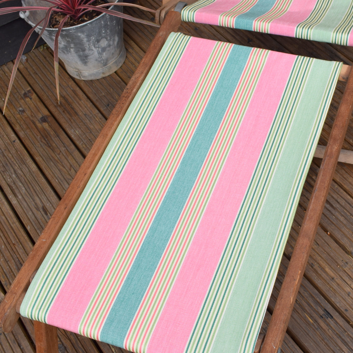 Vintage Stunning Deckchair With Sunshade & Footrest