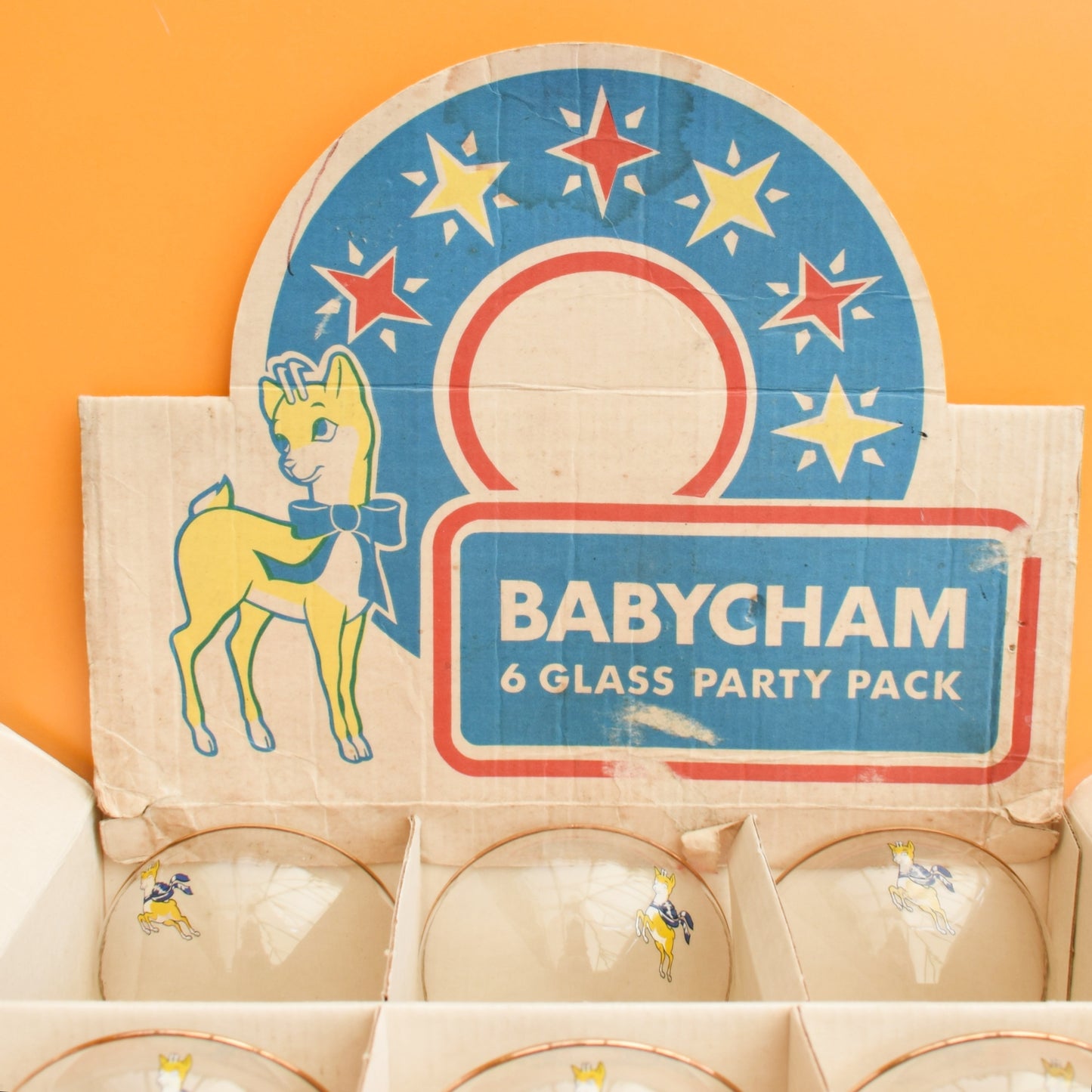 Vintage 1970s Babycham Glasses Boxed Party Set