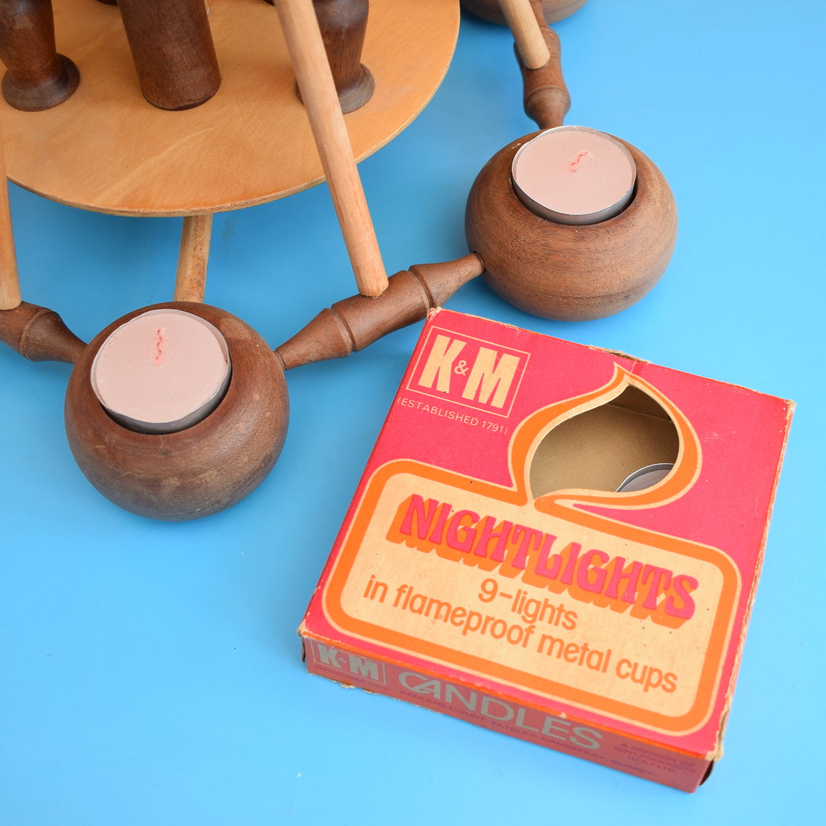 Vintage 1960s Teak Windmill / Candle Holder - Large