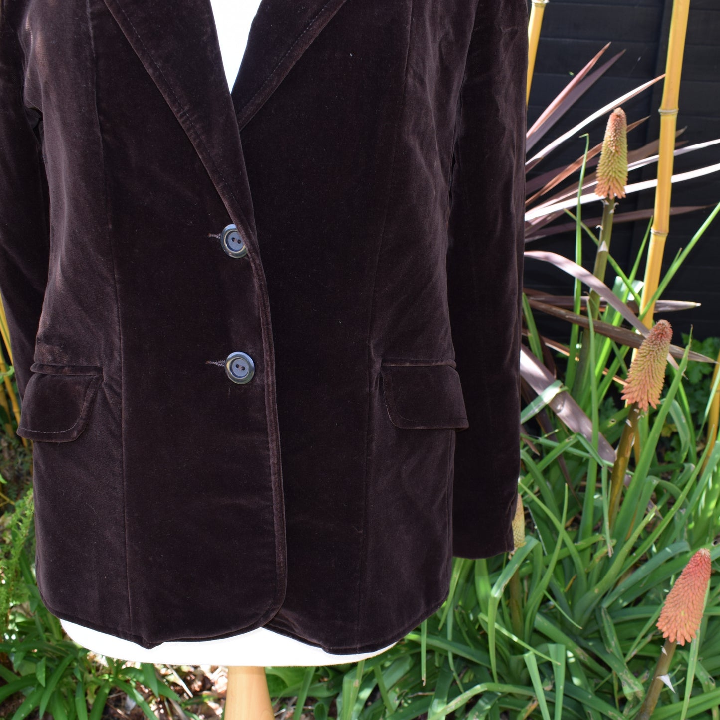 Vintage 1980s Velvet Jacket - Brown Size 14