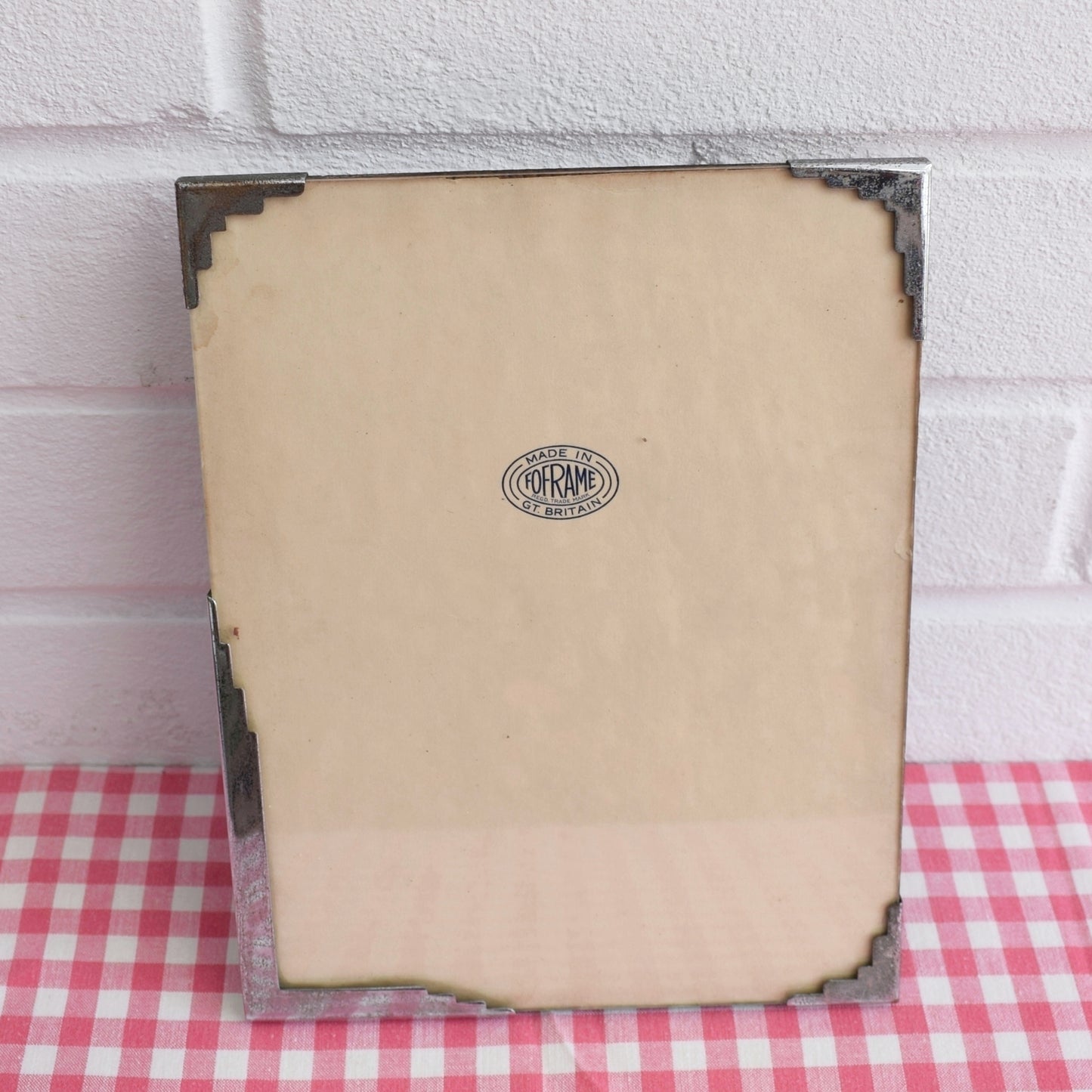 Vintage 1930s Art Deco Chrome / Glass Picture Frame