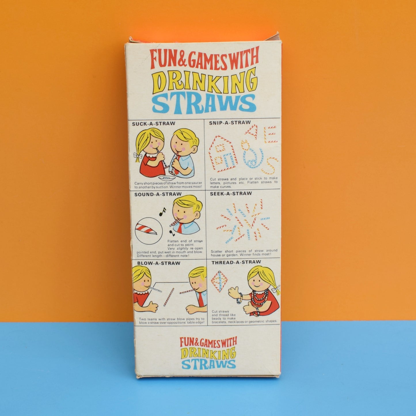 Vintage 1960s Paper Drinking Straws- Boxed