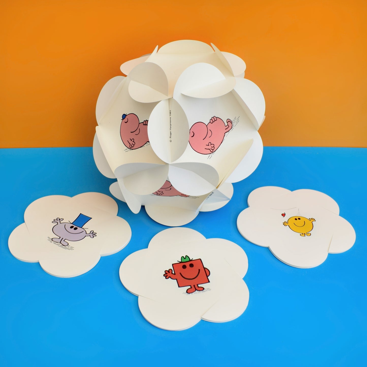 Vintage 1970s Flat Packed Light Fitting / Shade - Mr Men