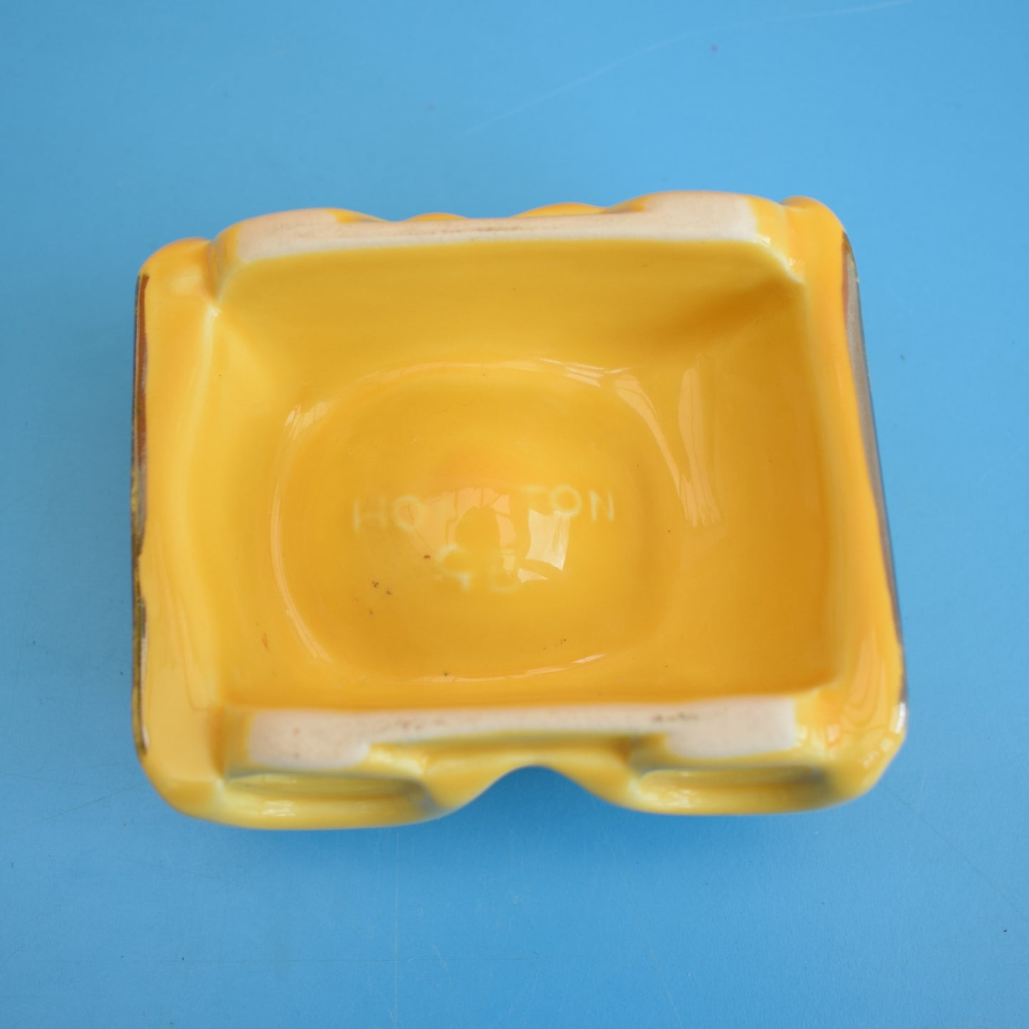 Vintage 1960s Ceramic Car Egg Cup - Honiton - Yellow by Vintage