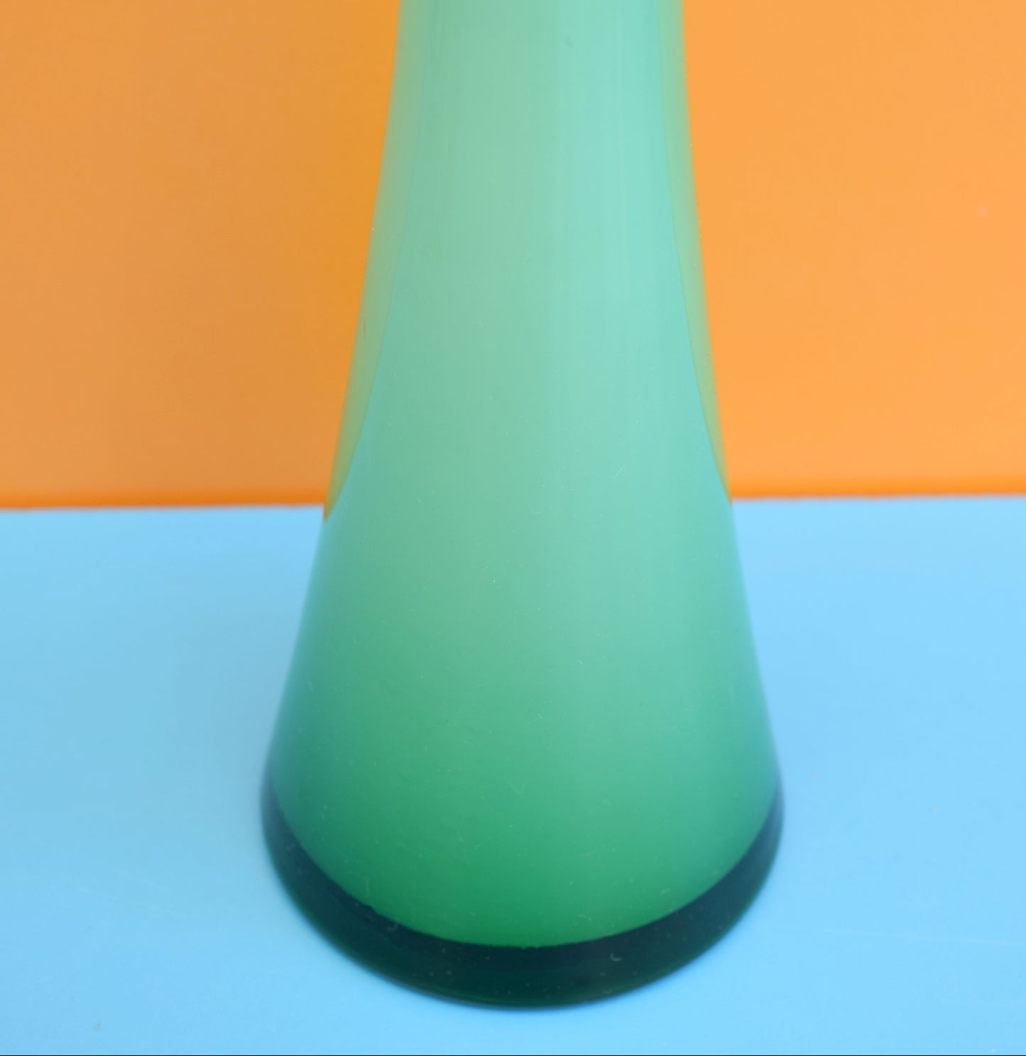 Vintage 1960s Cased Glass Vase - Turquoise