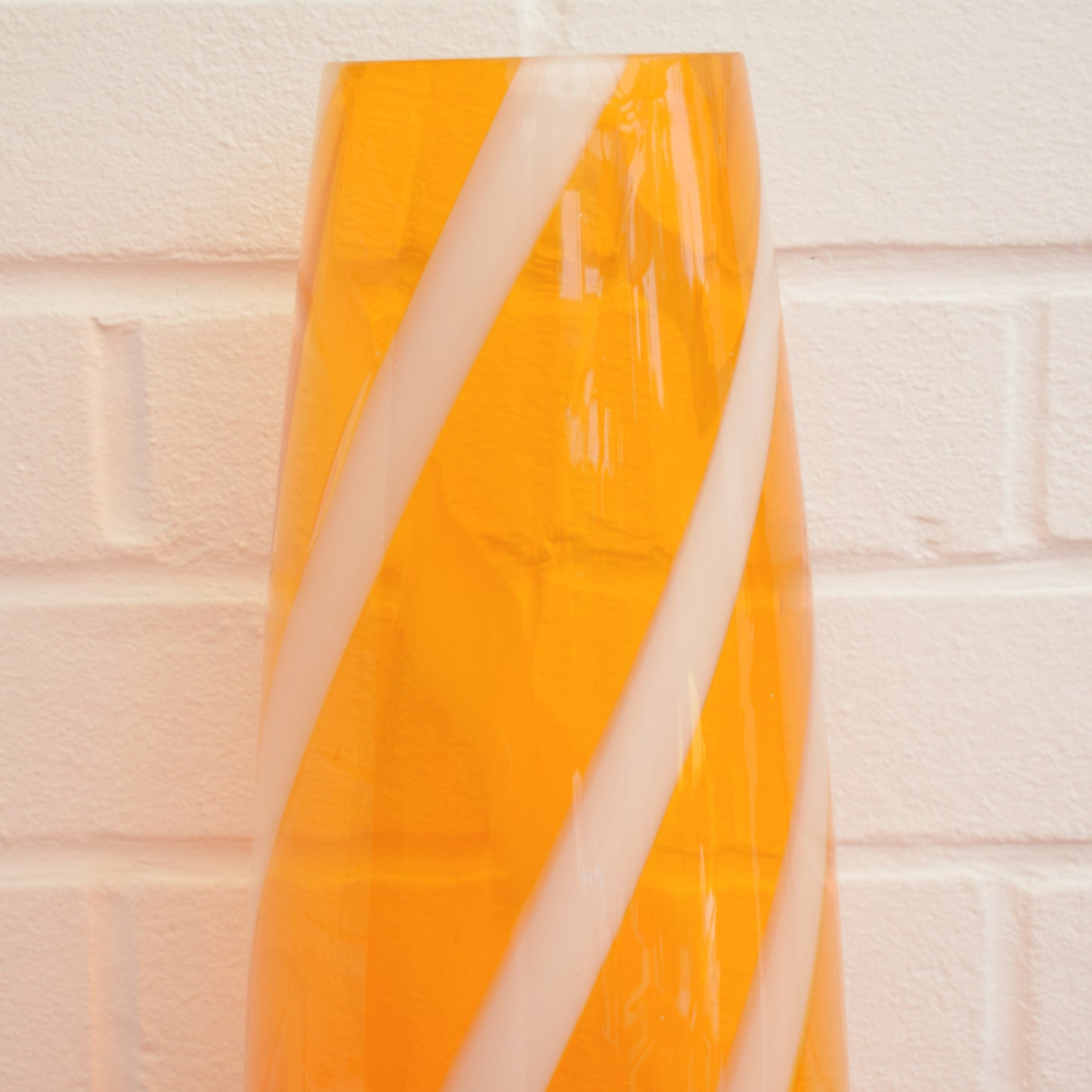 Vintage 1960s Italian Alrose Glass Bullet Vase - Light Orange