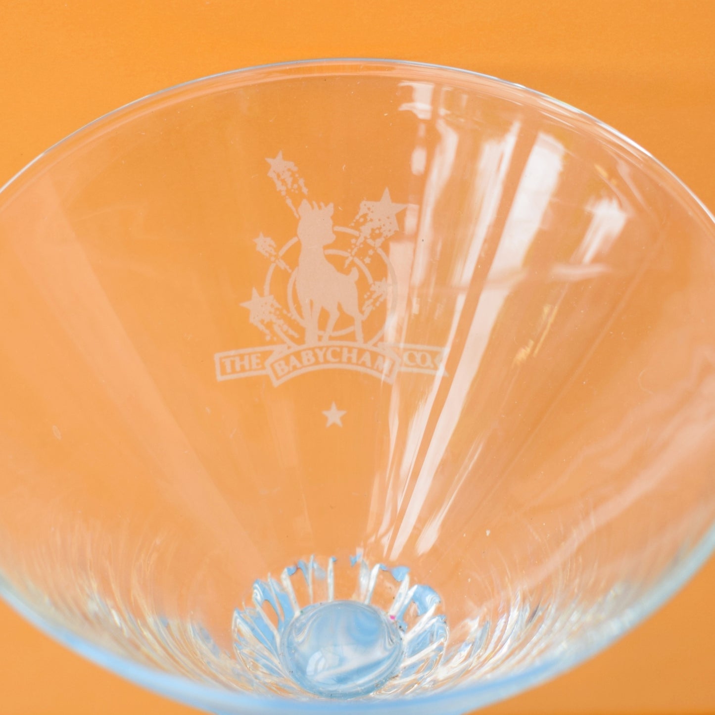 Vintage 70s Babycham Glass - Martini Shape