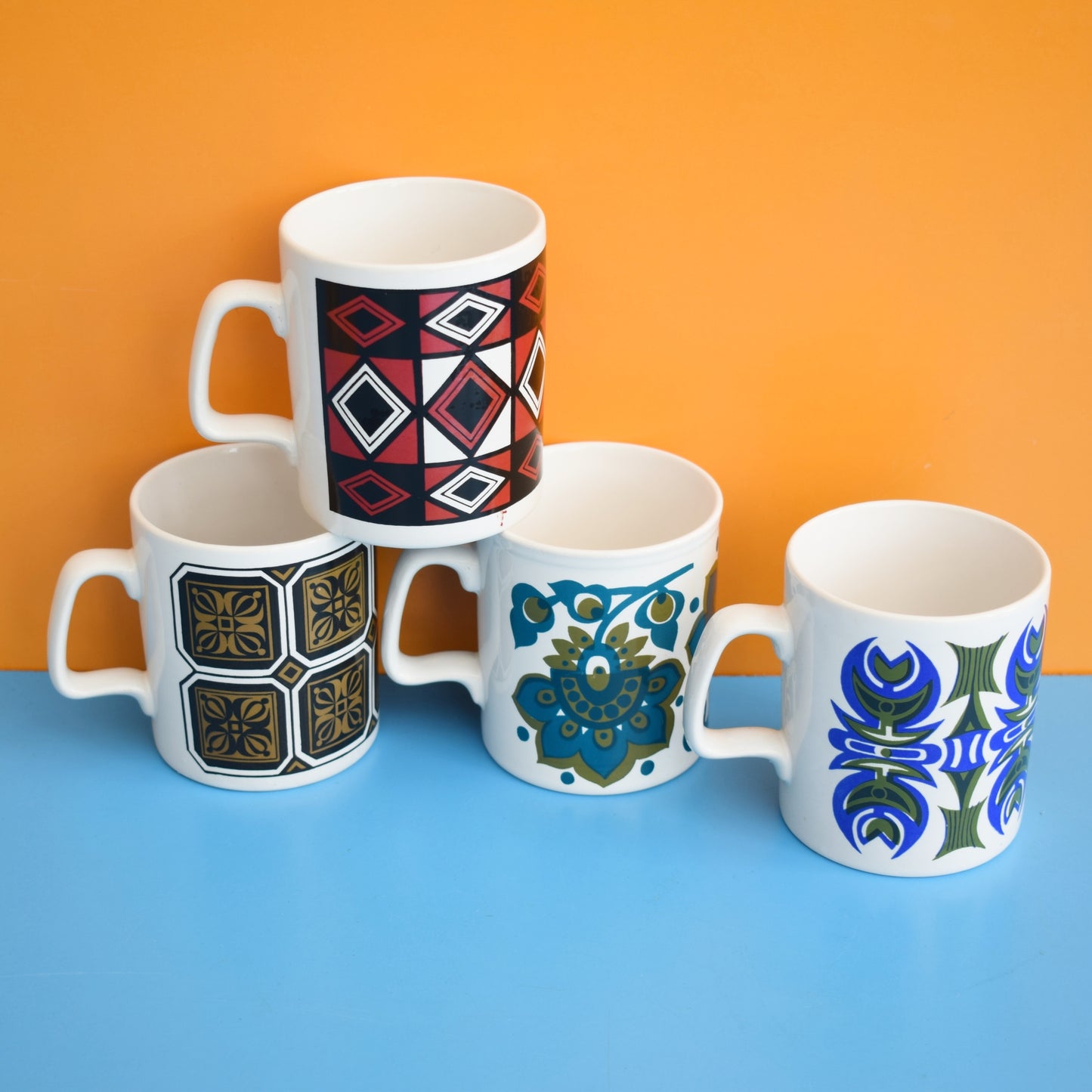 Vintage 1970s Mugs - Staffordshire Pottery - Various by Pineapple Retro