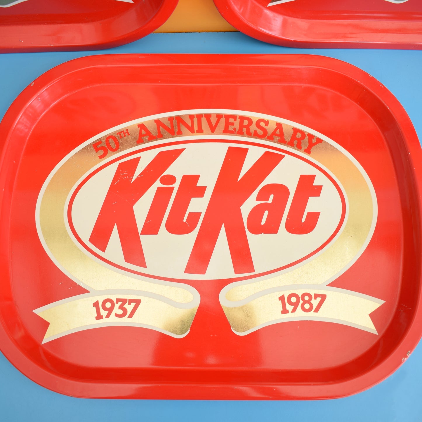 Vintage 1980s Kit Kat Metal Tray - Advertising by Vintage