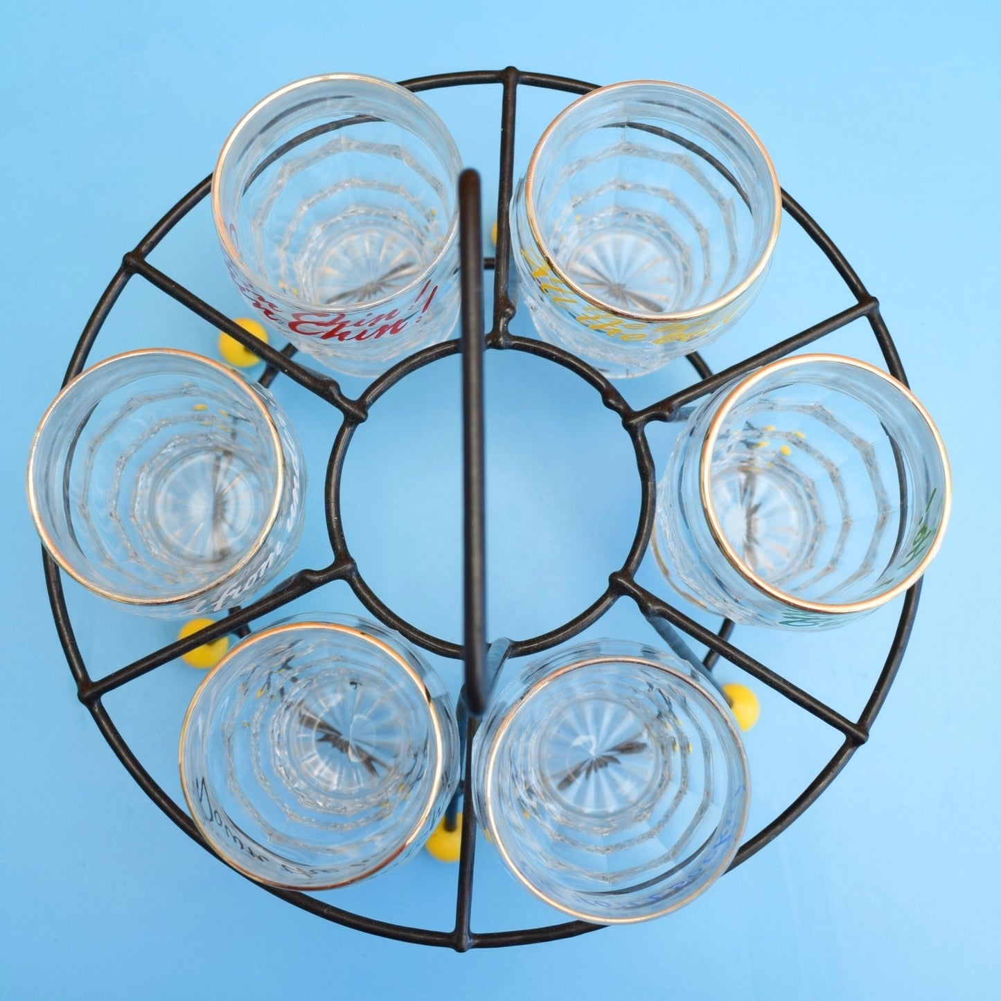 Vintage 1960s Set of Shot Glasses On Stand by Vintage