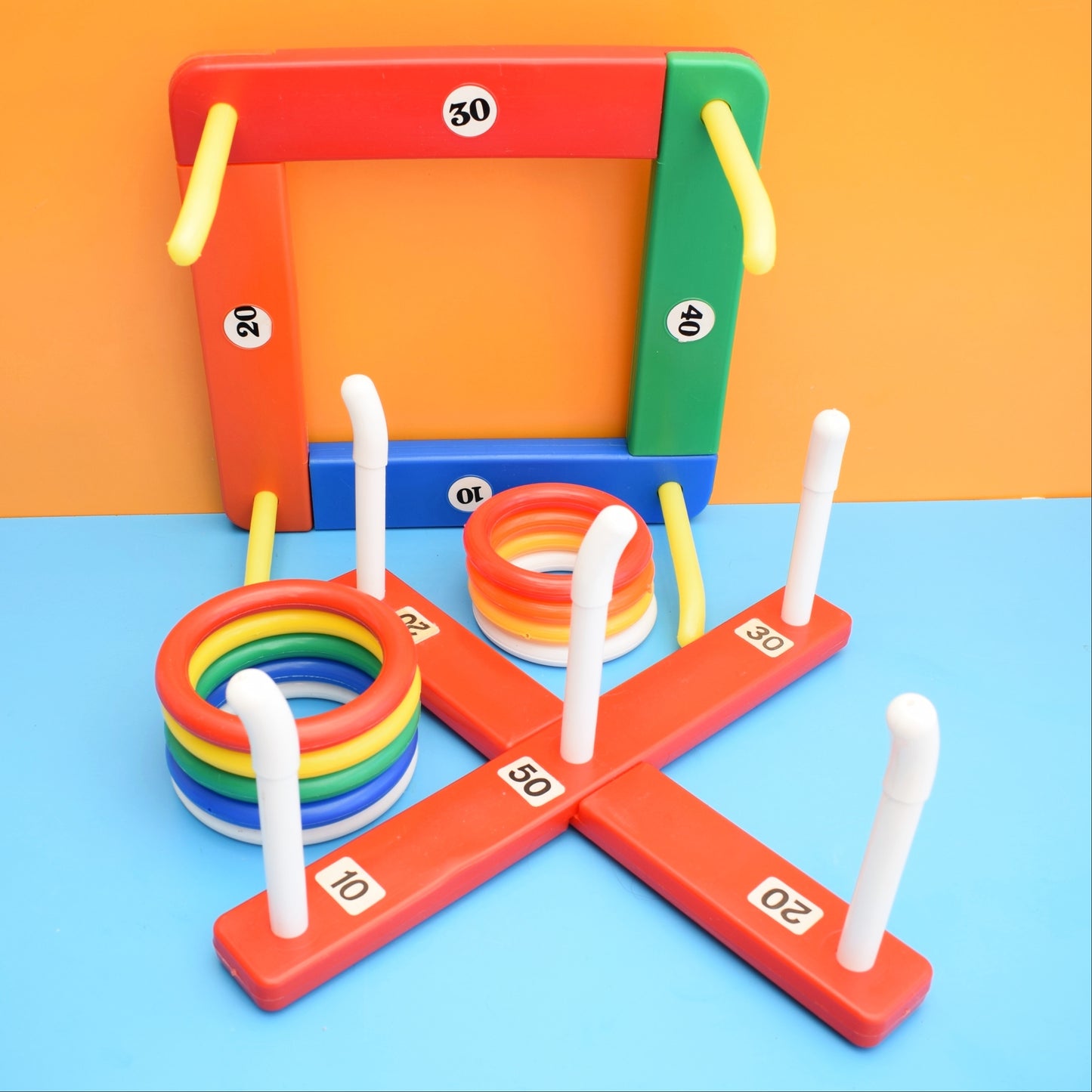 Vintage 1980s Hoopla Garden Game - Colourful Plastic by Vintage