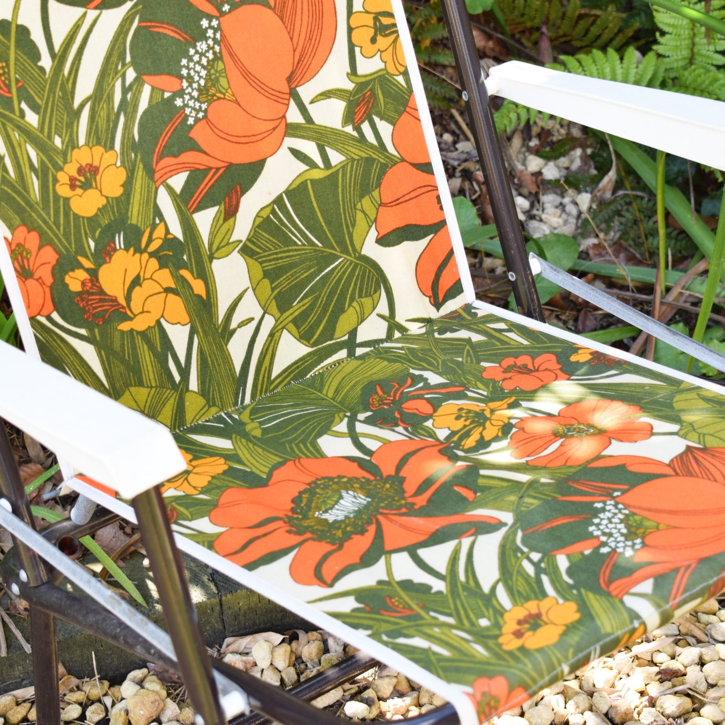 Vintage 1970s Garden Chair Pair - Flowers
