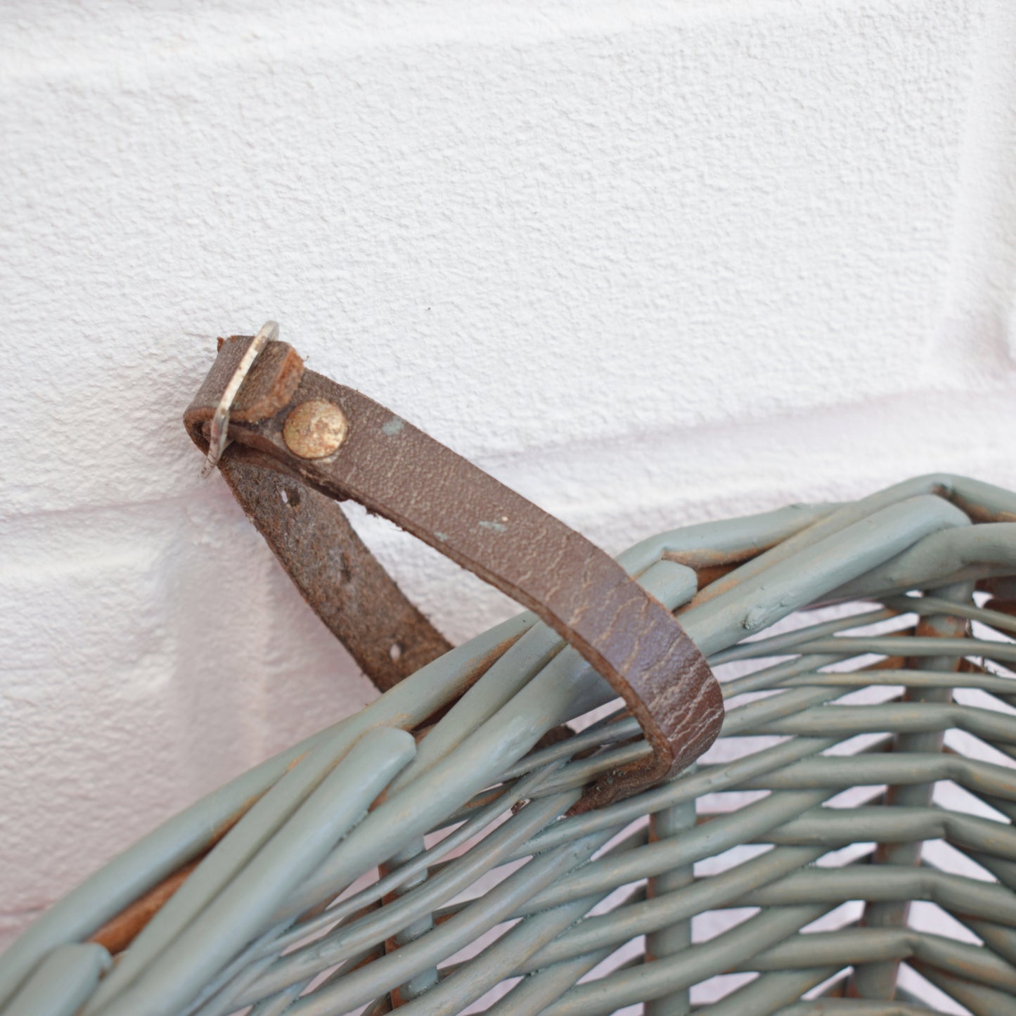 Vintage Wicker Bike Basket- Sage Green