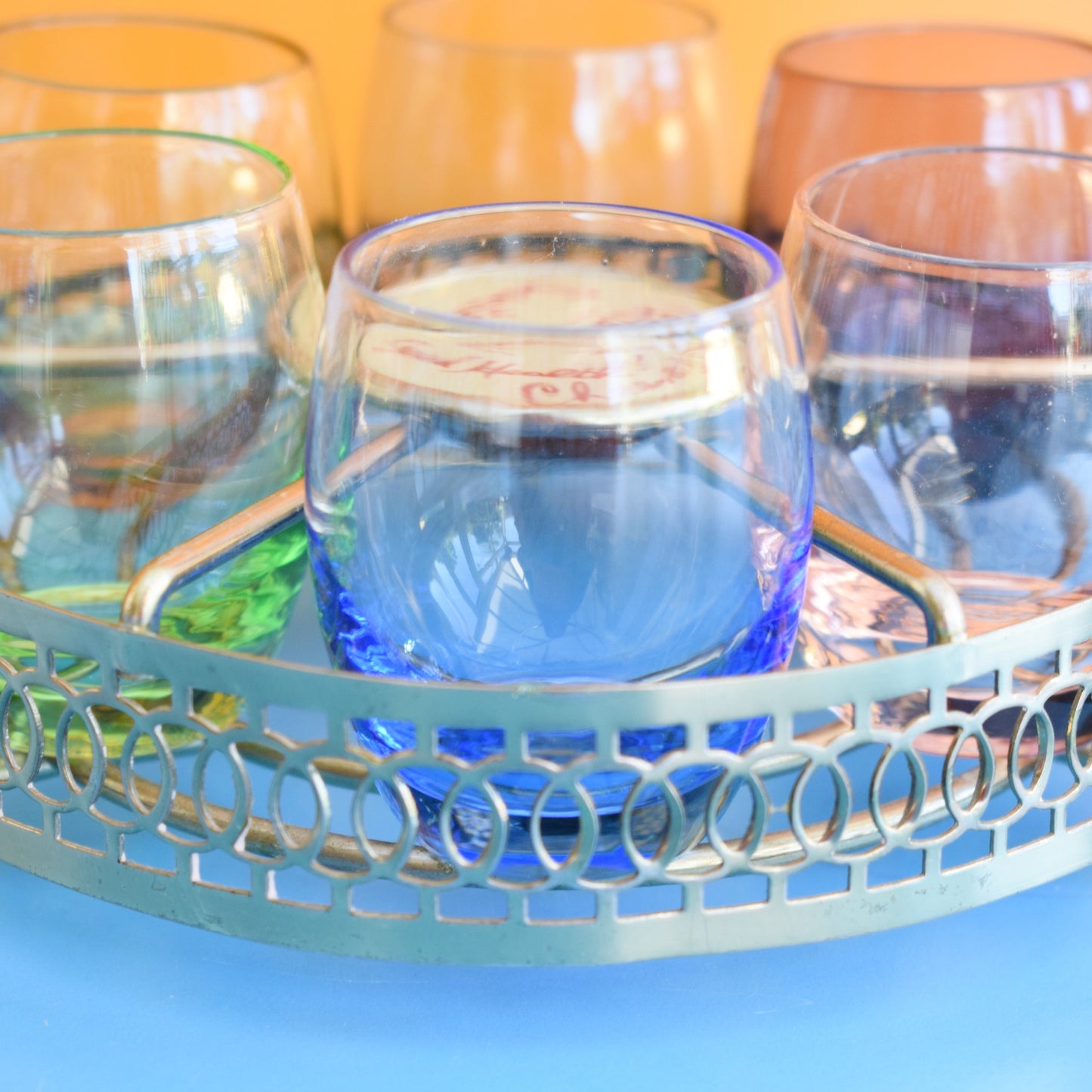 Vintage 1960s Set of Shot Glasses & Stand by Vintage