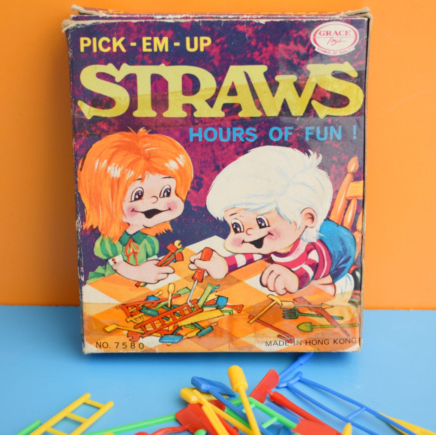 Vintage 1970s Pick Em Up Straws Game by Pineapple Retro