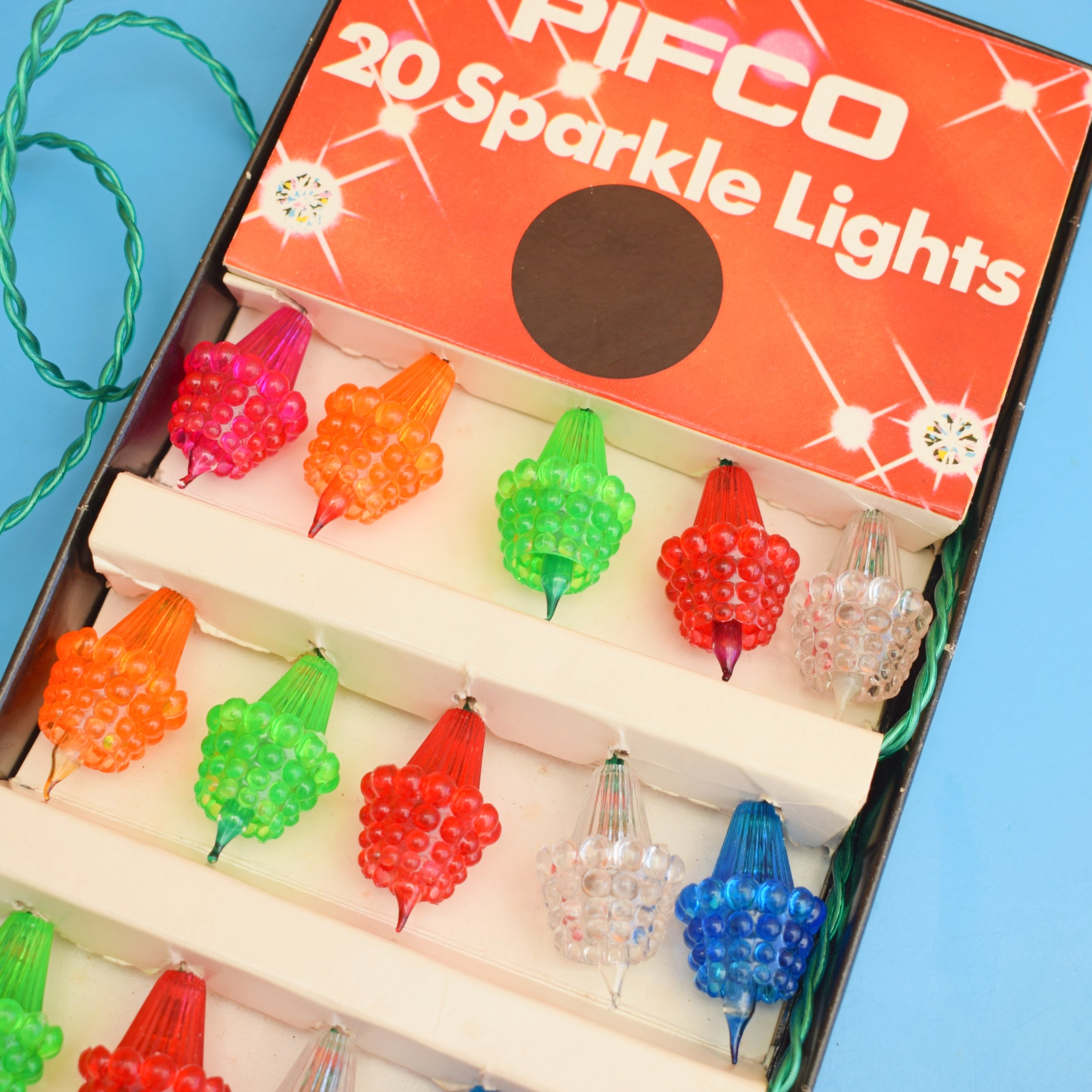 Vintage 1970s String Lights Pifco Sparkle Pineapple Retro