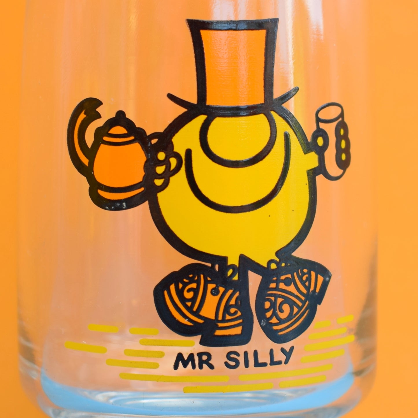 Vintage 1970s Mr Men Drinking Glasses - Mr Muddle & Mr Silly by Pineapple Retro