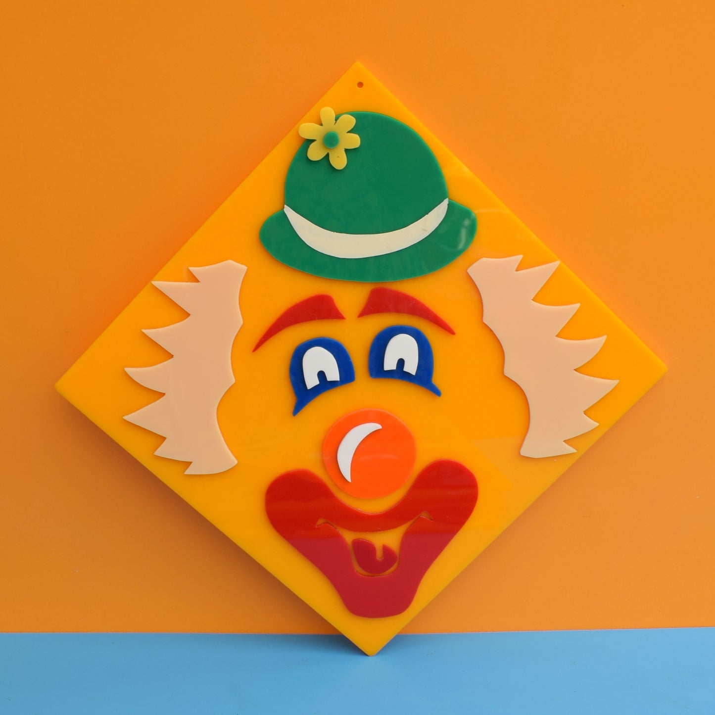 Vintage 1970s Acrylic Circus / Fairground Signs - Clowns