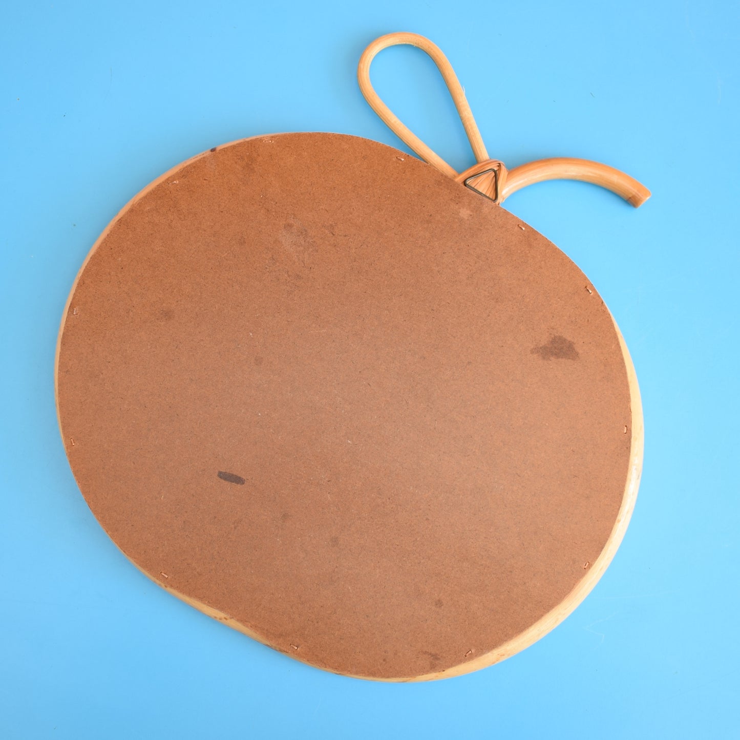 Vintage 1970s Apple Shaped Bamboo Mirror by Vintage