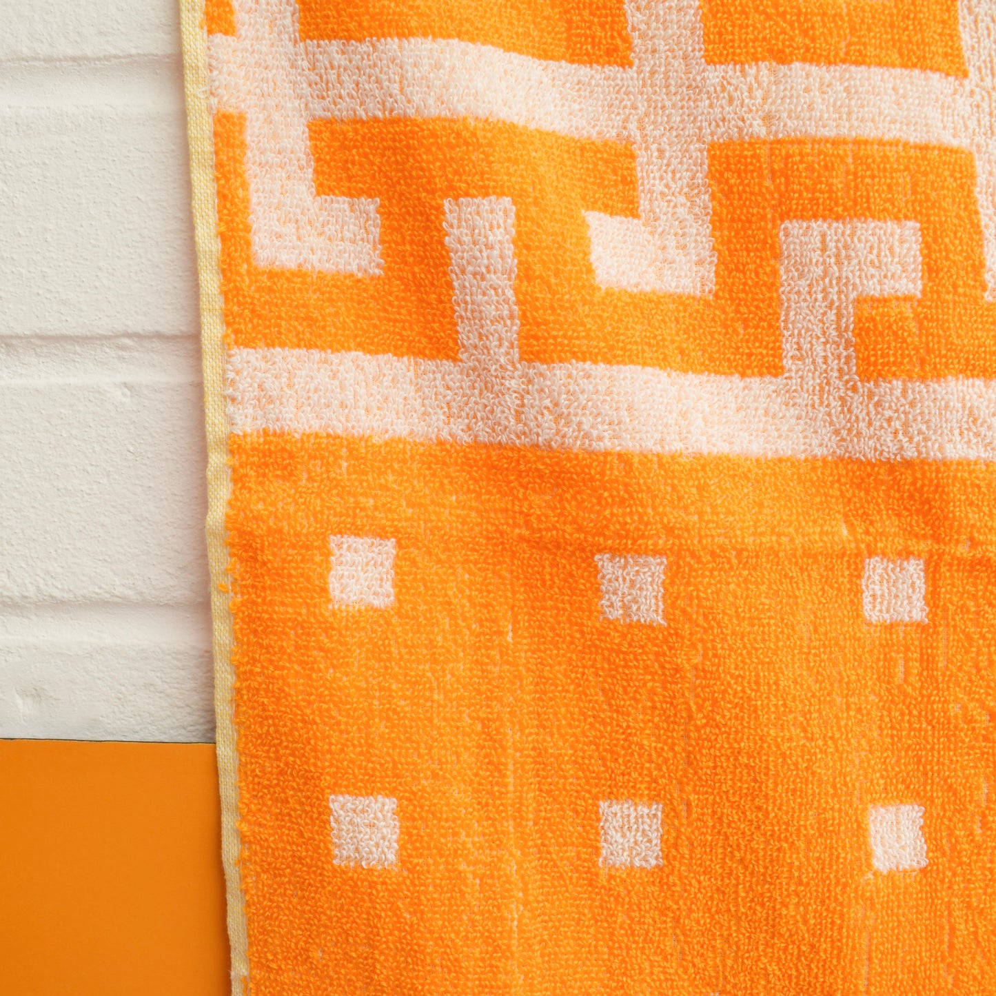 Vintage 1960s Cotton Bath Towels - Orange by Pineapple Retro