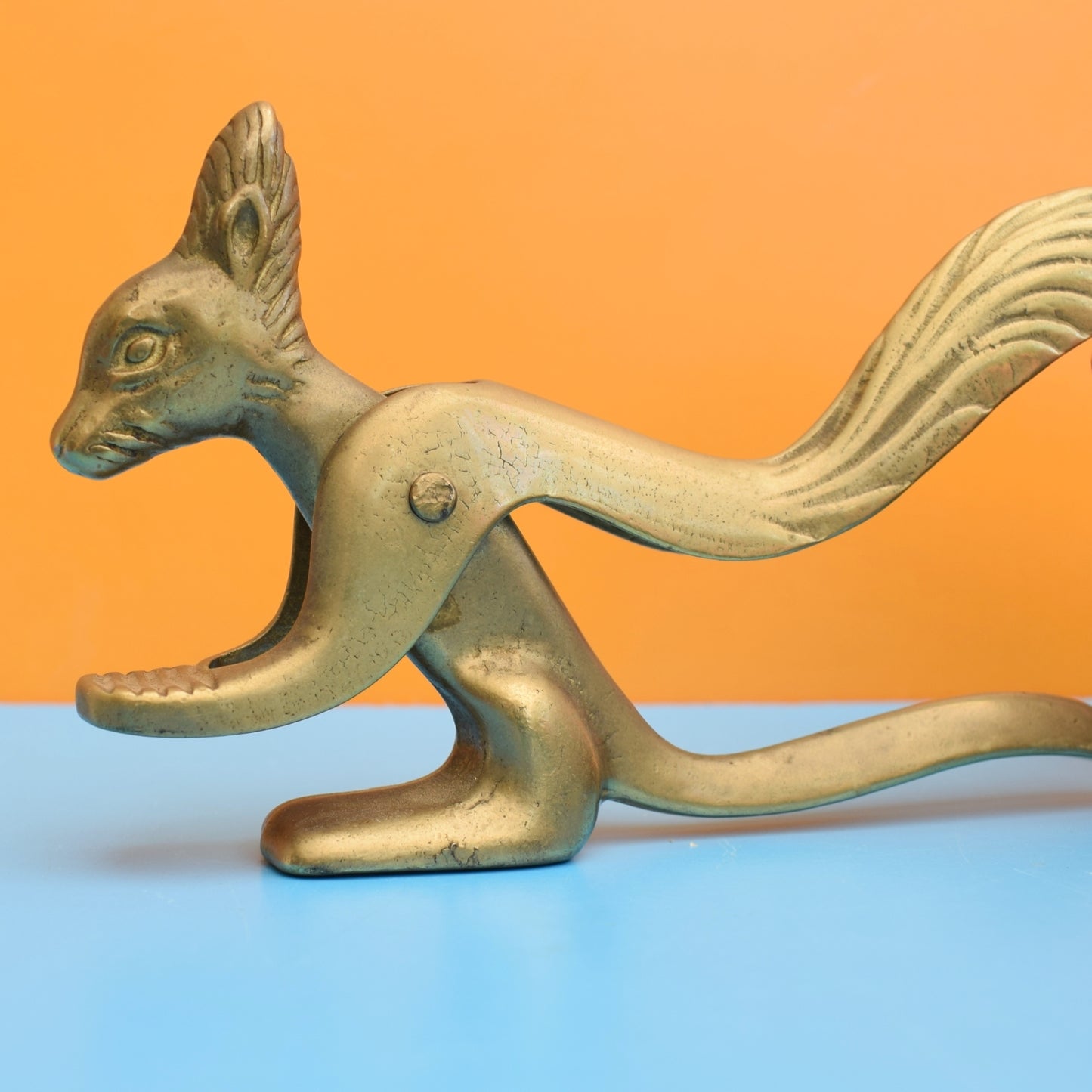 Vintage 1960s Brass Squirrel Nutcracker by Vintage