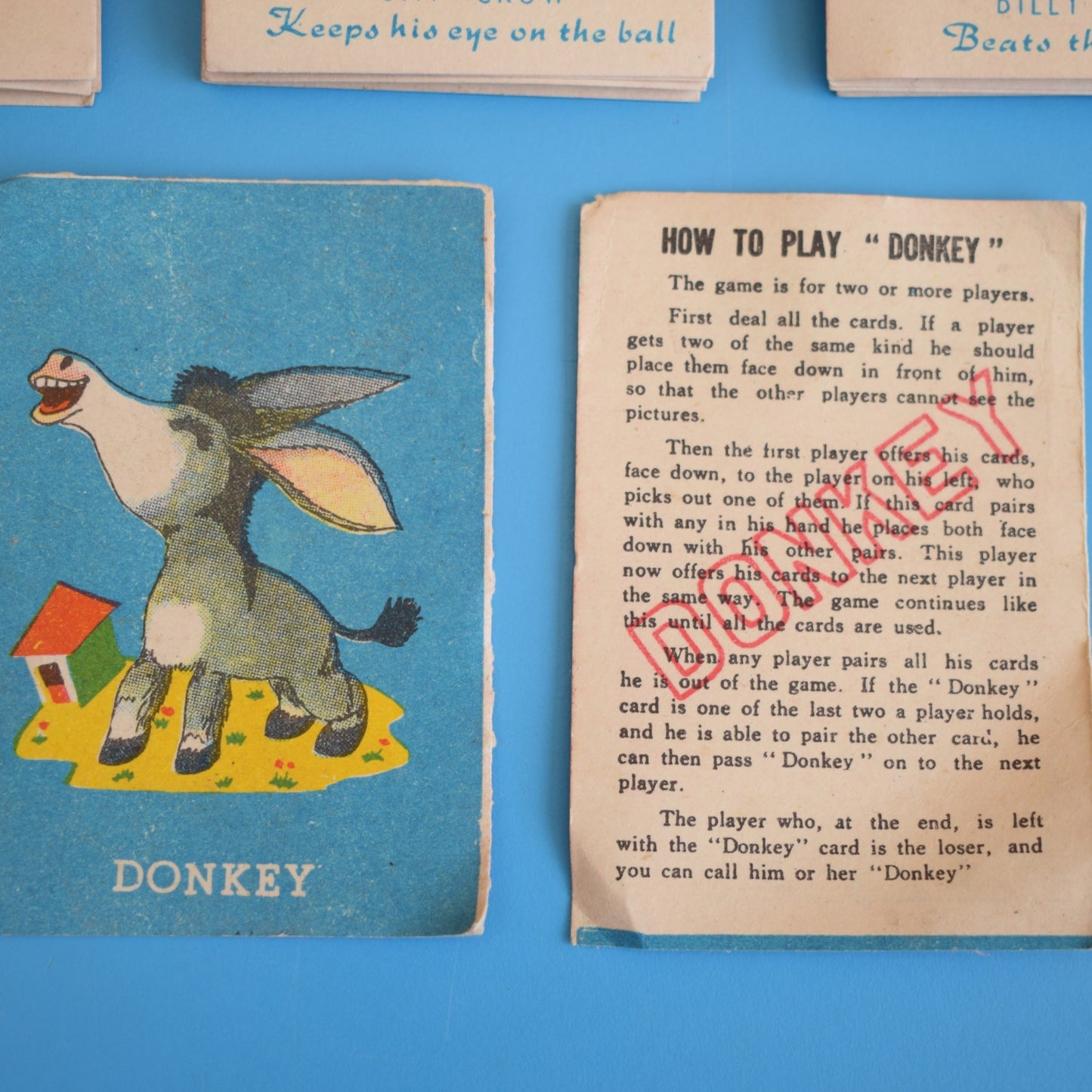 Vintage 1960s Donkey Card Game - Fantastic Images