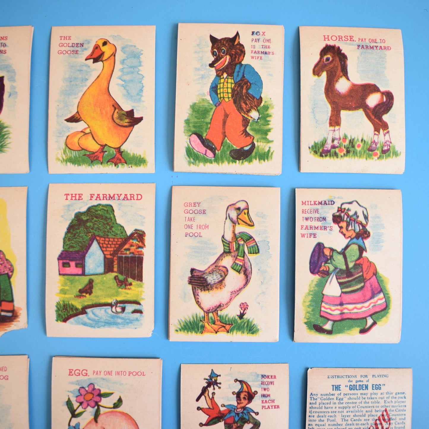 Vintage 1960s Golden Egg Card Game - Fantastic Images by Vintage