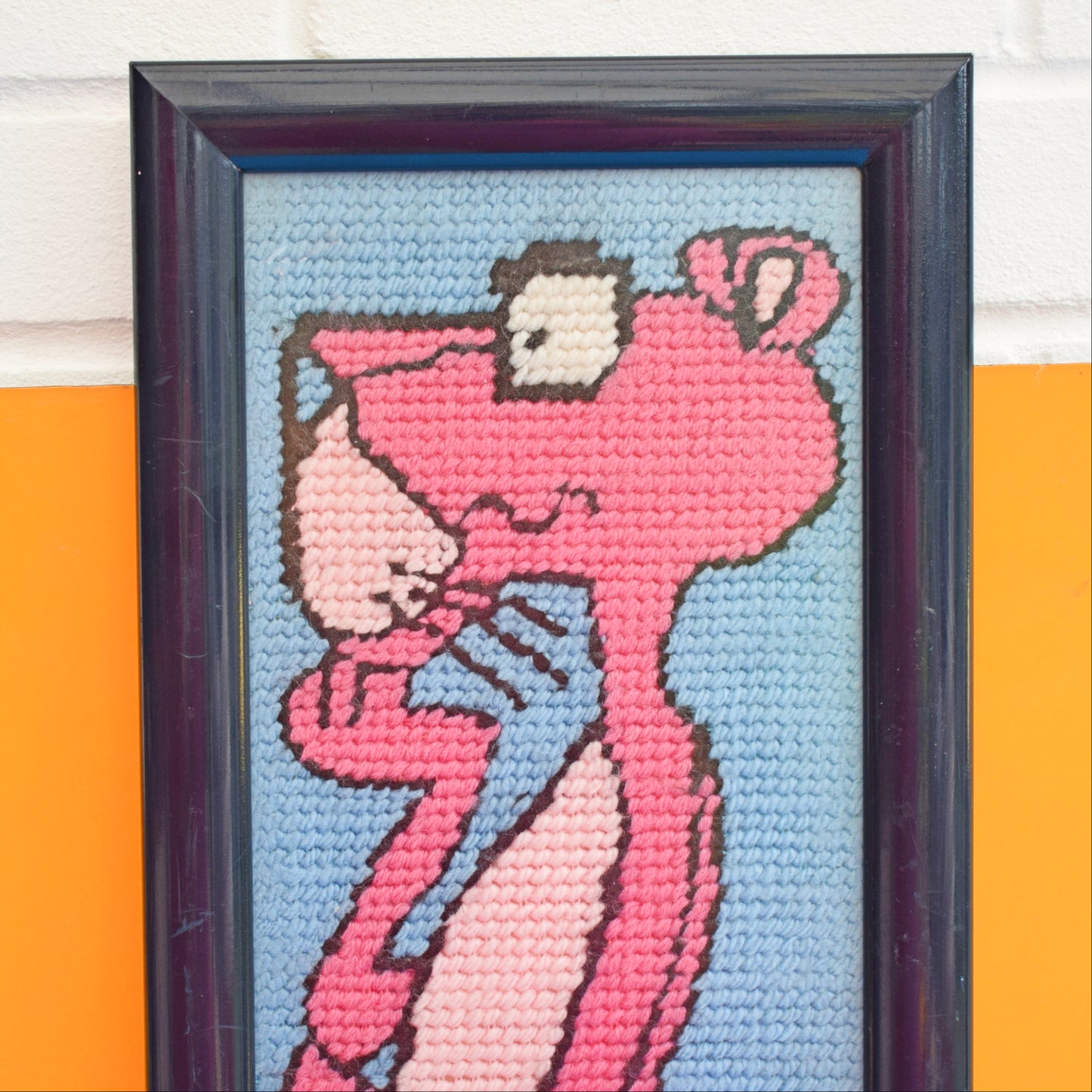 Vintage 1970s Tapestry Picture - Pink Panther by Vintage