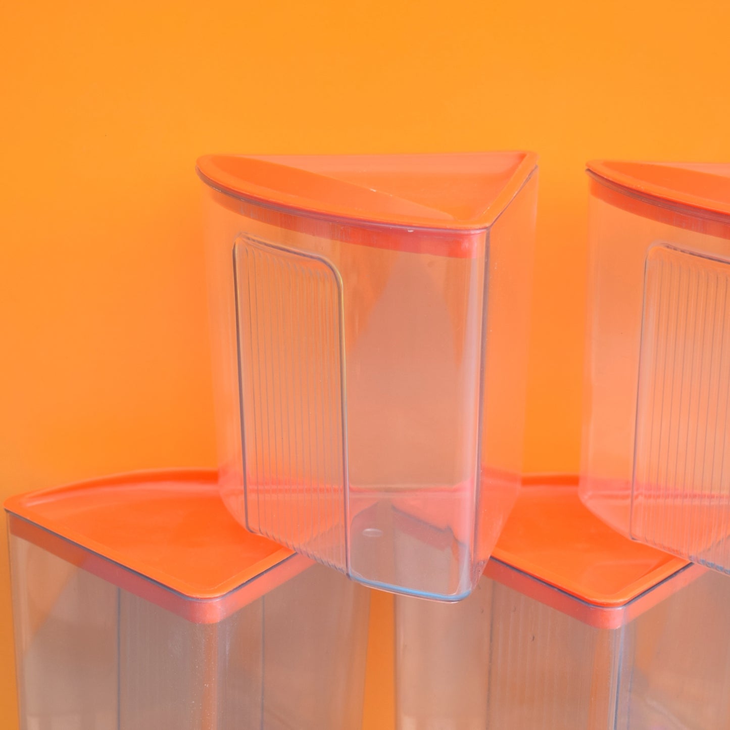 Vintage 1970s Round Sectioned Storage Unit - Orange by Pineapple Retro