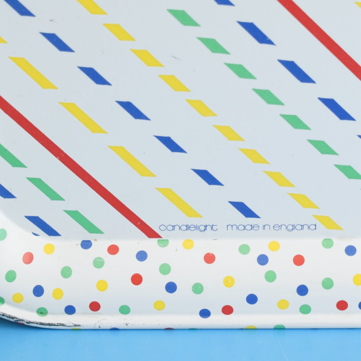 Vintage 1980s Tin Tray - Rainbows