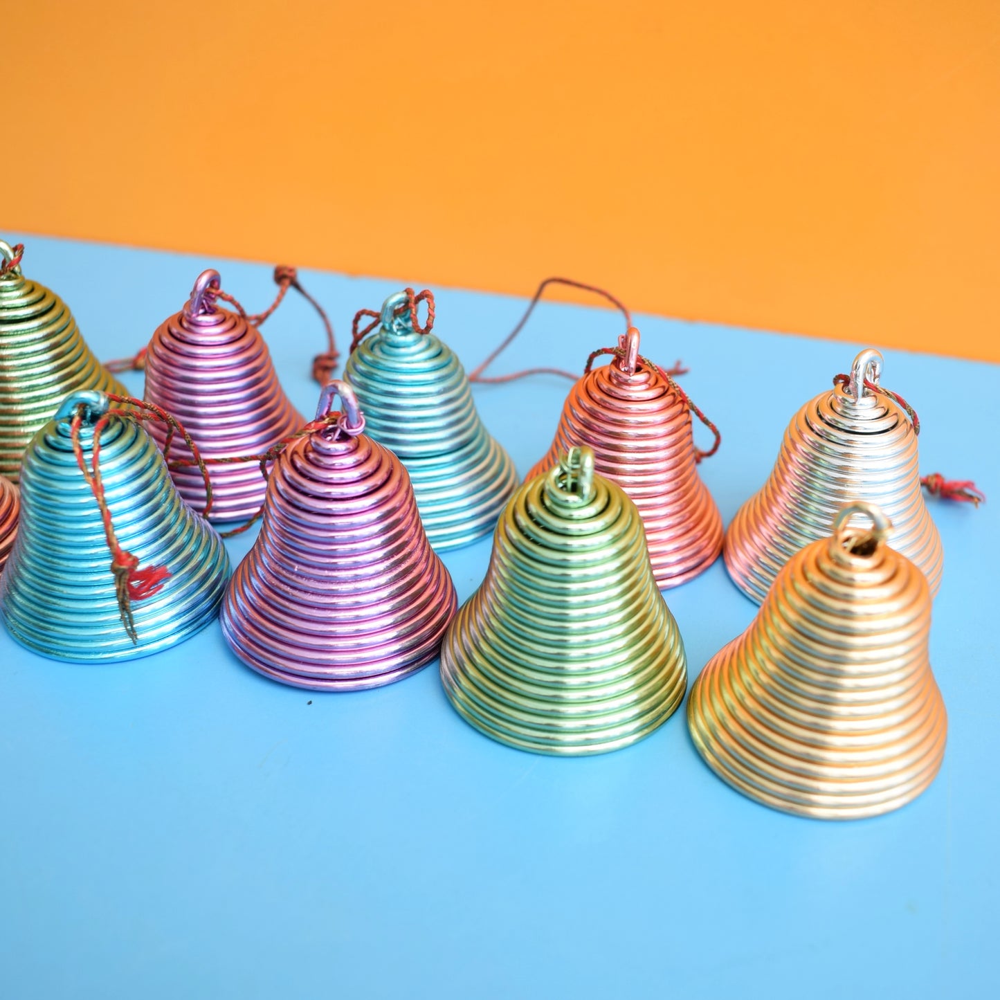 Vintage 1960s Wire Bells- Christmas - Pastels