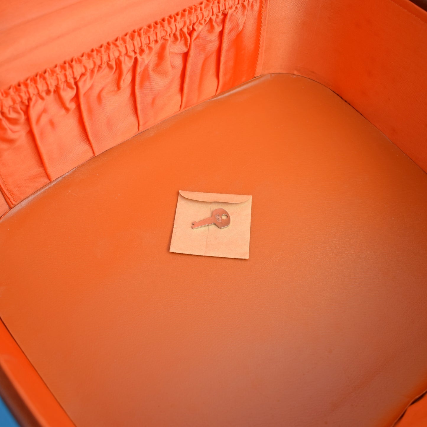 Vintage 1960s Suitcase - Brown/ Orange by Vintage