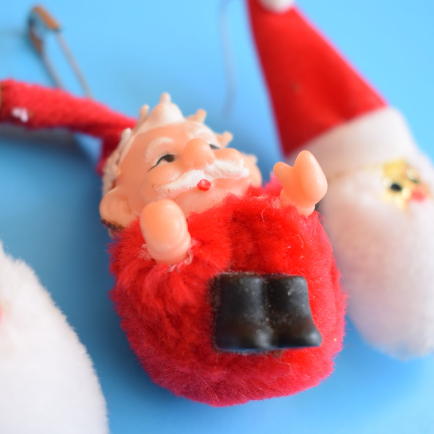 Vintage 1970s Kitsch Christmas Earrings/ Brooch - Santa