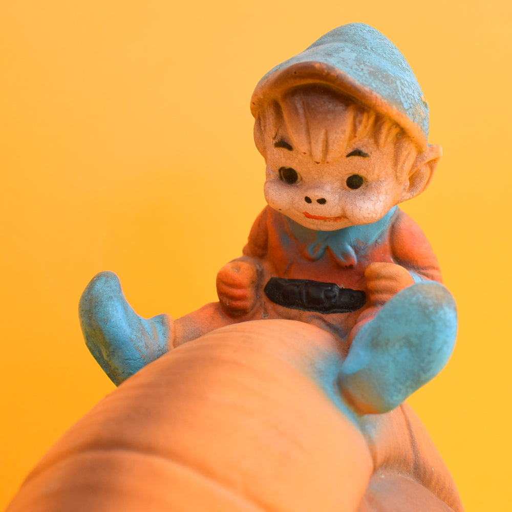 Vintage 1960s Plastic Pull Along Snail & Elf
