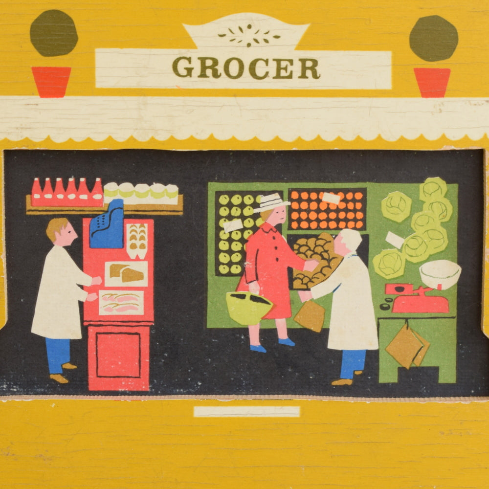 Vintage 1960s Wooden Jigsaw Puzzle - Galt - Highstreet Shops