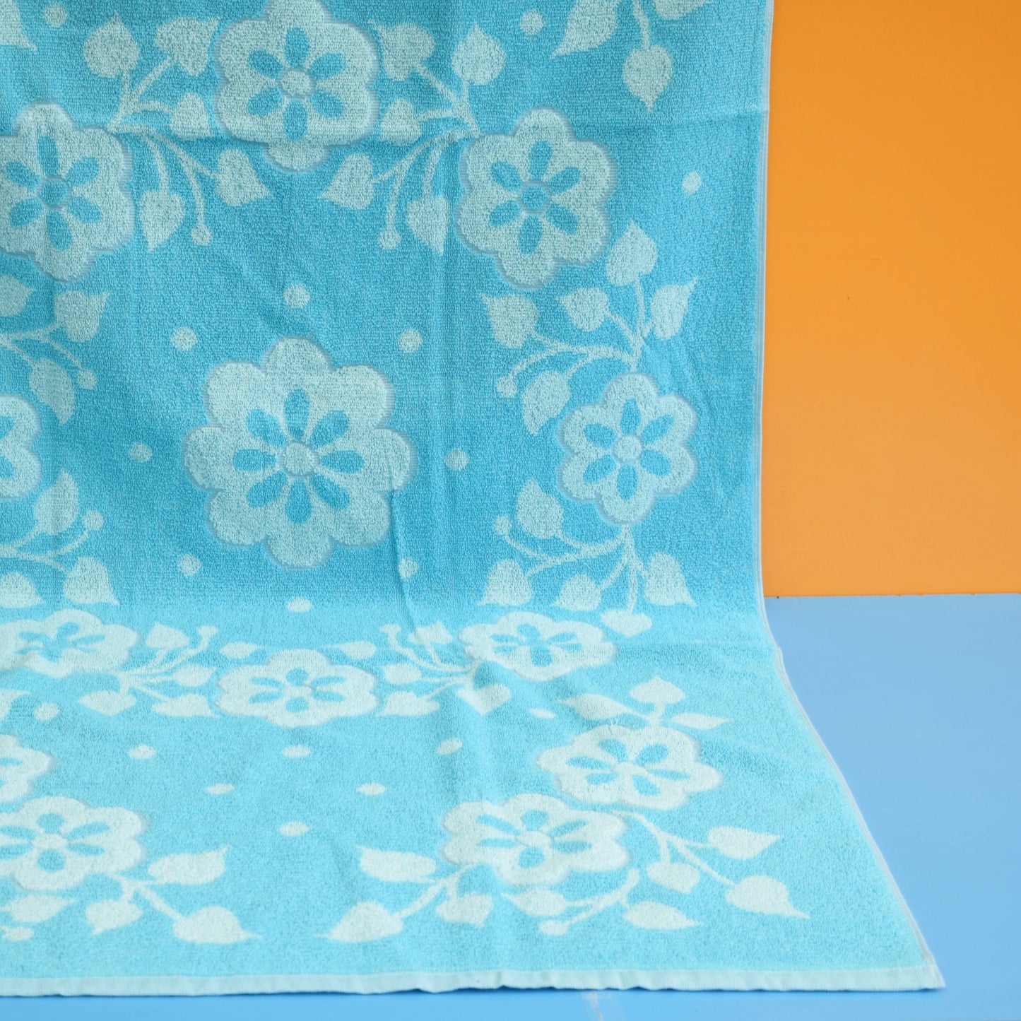 Vintage 1970s Cotton Towels - Blue by Pineapple Retro